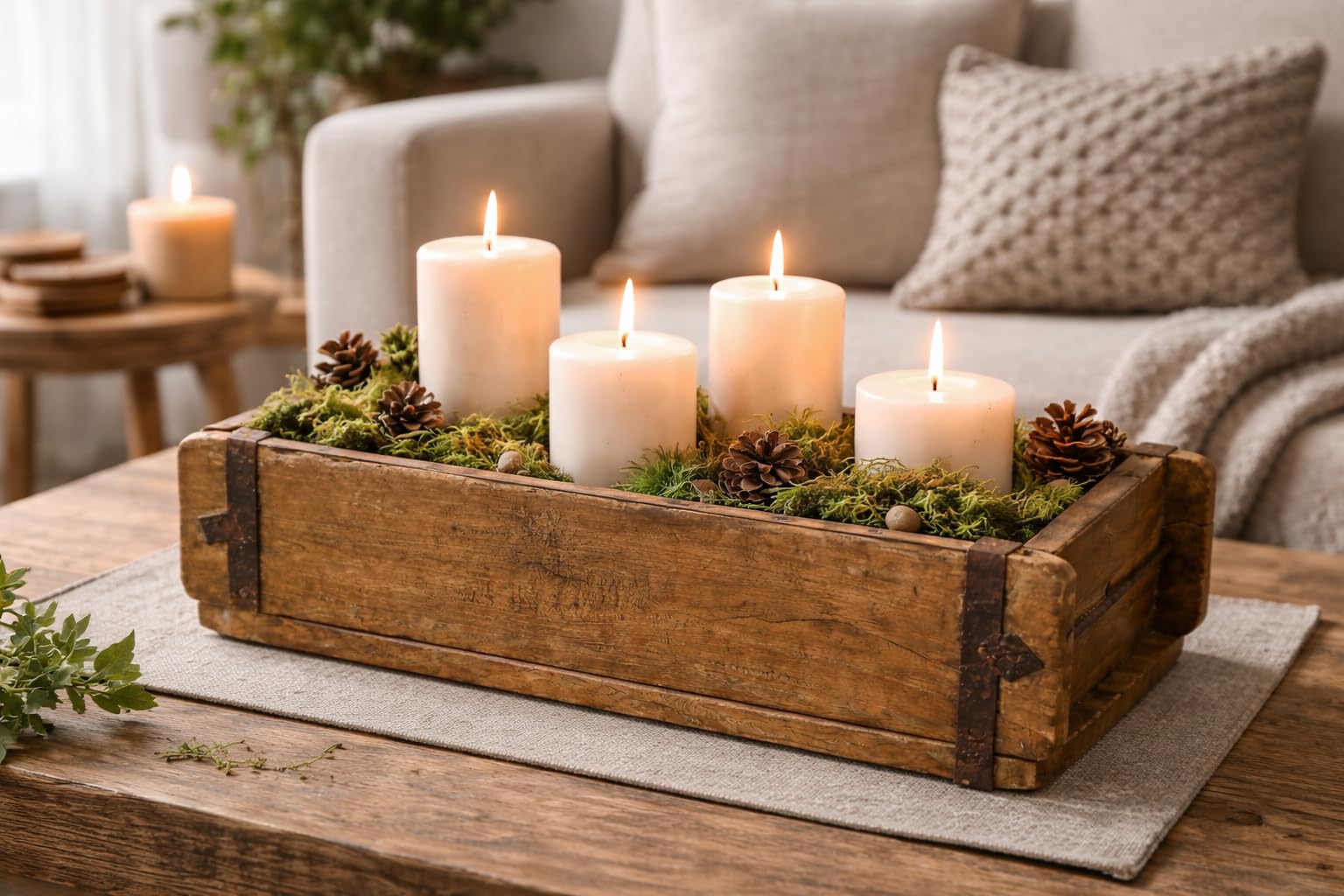 MC-Trend Ziegelsteinform aus Holz – rustikale Holzkiste zum Bepflanzen – Altholz Blumenkasten – Backsteinform mit Metallbeschlägen – jedes Stück ein Unikat – Holz Zieglform