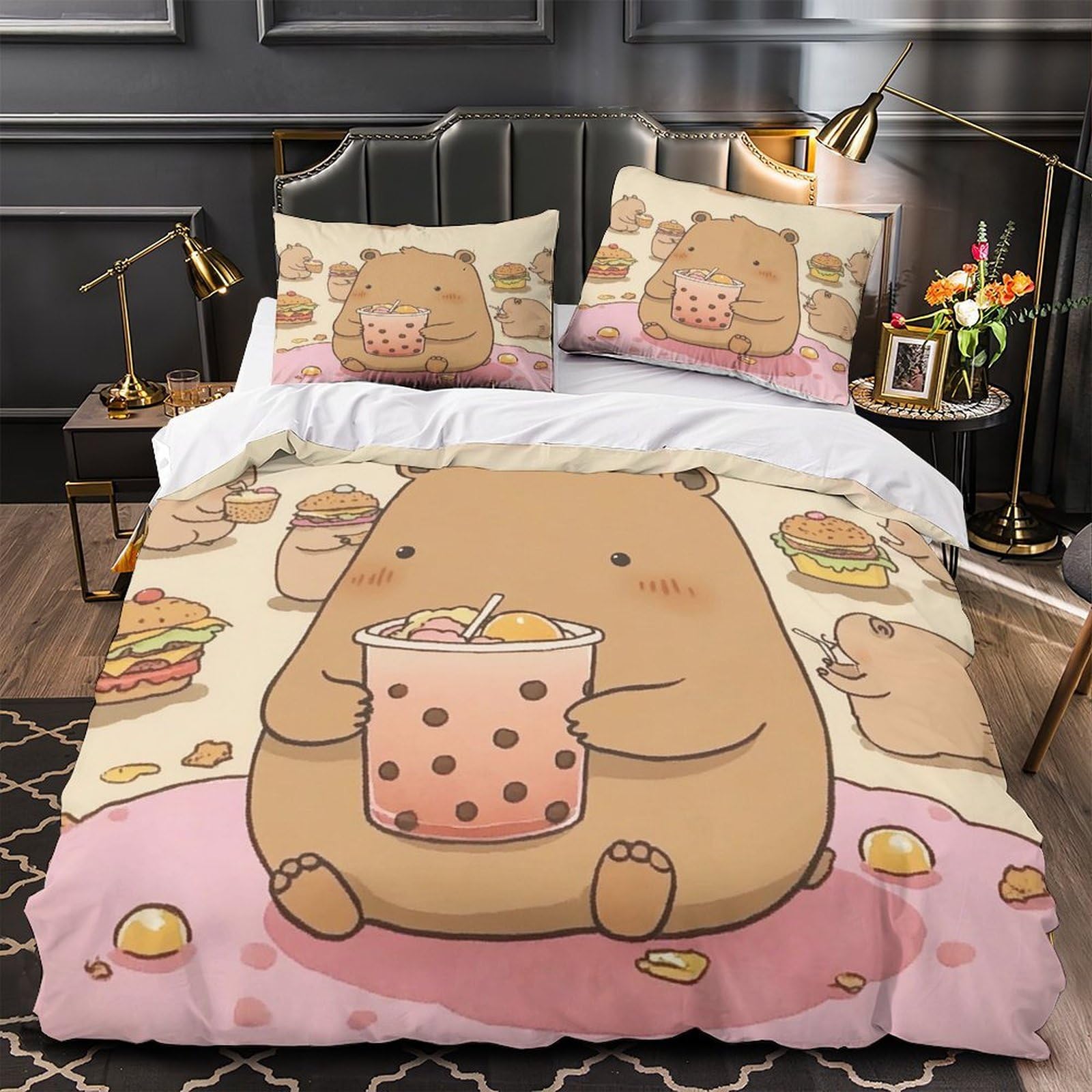 Housse de couette 220x240 axolotl anti-acariens avec fermeture éclair