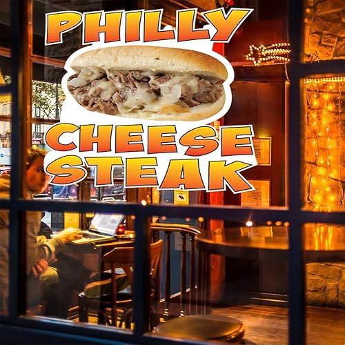Miniatura 5 de Calcomanías personalizadas para camiones de alimentos y carnes de queso Philly Food and Beverage Concession Concession Sign de 10 pulgadas en el