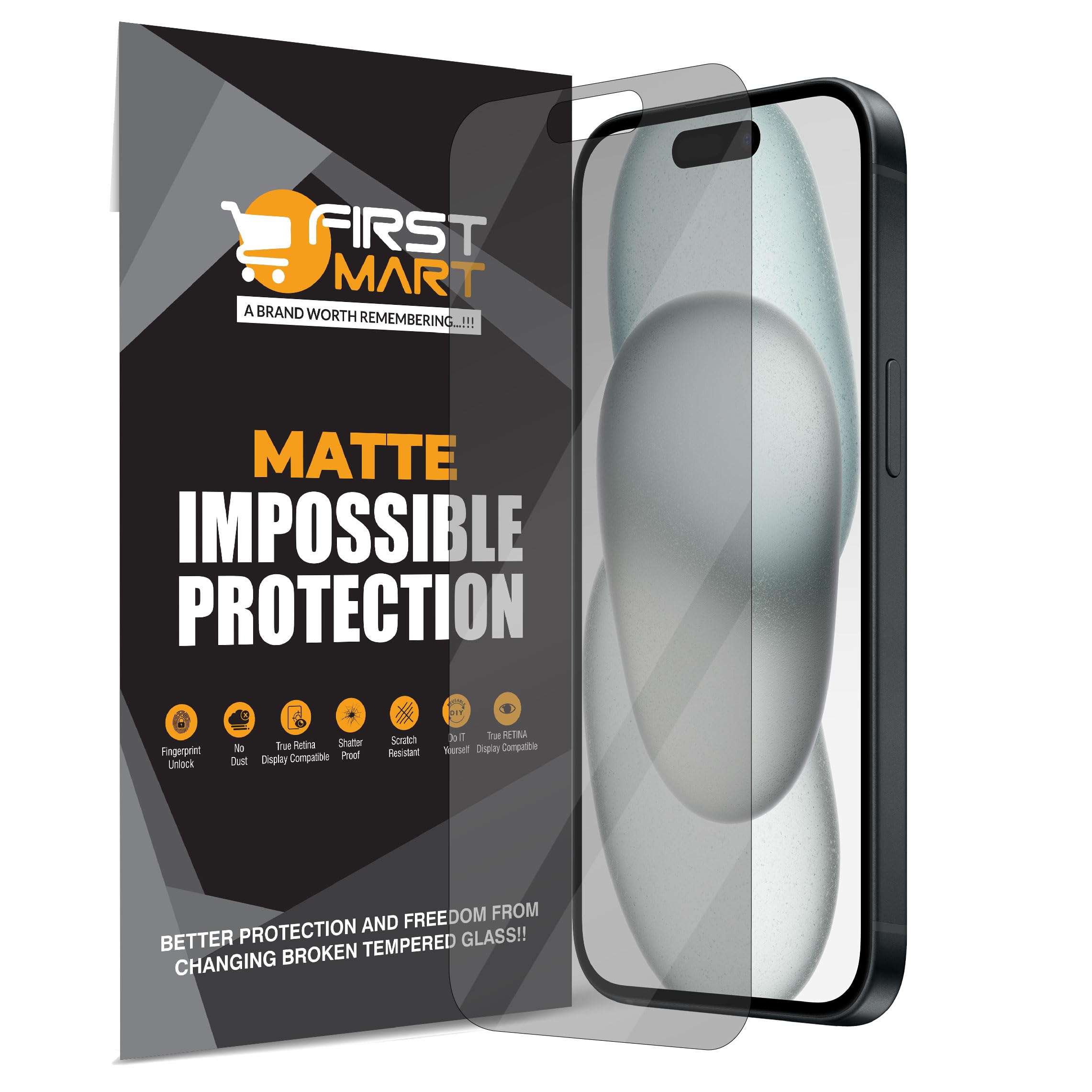 FIRST MART Matte Screen Protector for iPhone 15 (6.1 Inch) Impossible Fiber Case Friendly Protection with Easy Installation Kit| Matte Fiber (B0CJFCXNTP) Amazon Price History, Amazon Price Tracker