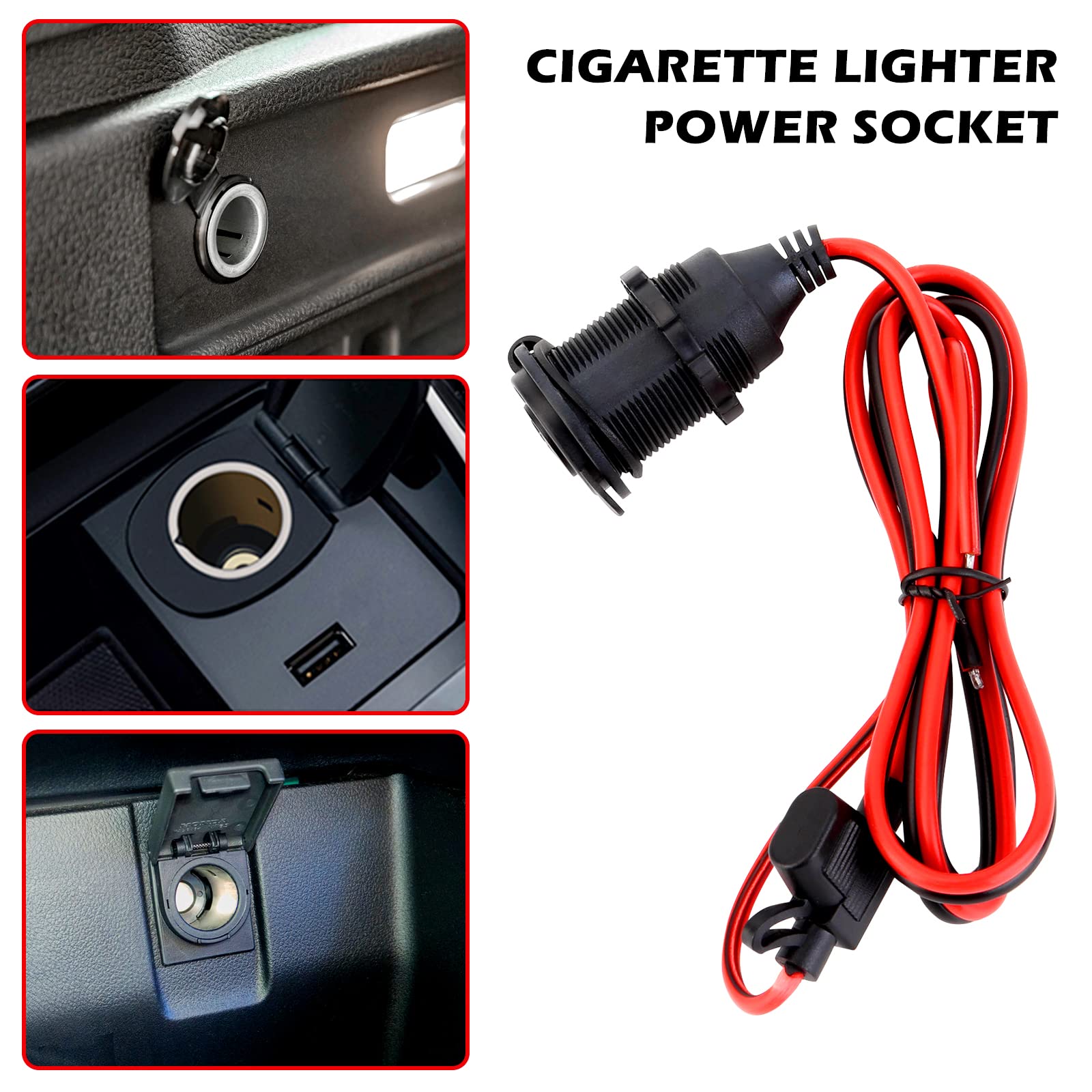 3 Prese Accendisigari Auto 12V-24V Universali - Impermeabili, Con Fusibile E Cavo 0,6m, Per Moto, Nave, Trattore, Ideale Per GPS E Telefono