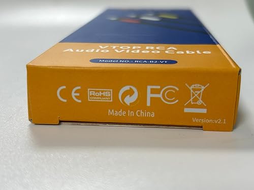 Miniatura 12 de V.TOP RCAPhono Macho Plug a Plug Compuesto AV Audio Video Cable Cable TV Cable - Triple 3X RCA a RCA Cable Estéreo con enchufe amarillo rojo blanco