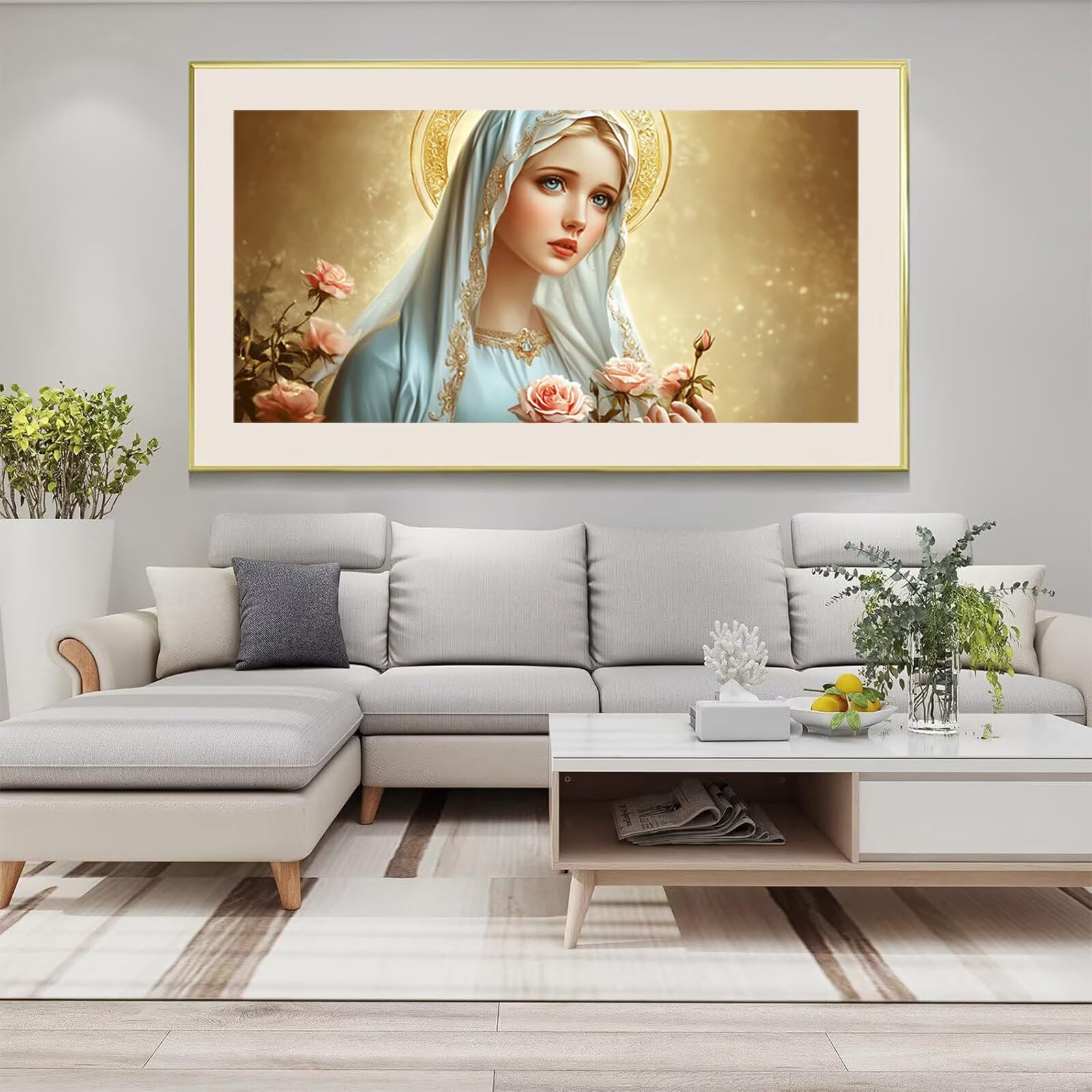 Diamond Painting Rose Diamant Painting Bilder Frau Runder Full Drill DIY Set Erwachsene Diamanten Kinder Bastelset, Kreatives für Erwachsene Mosaik Bastelset für Home Decor Wand Deko, 60x120cm,Cod-957