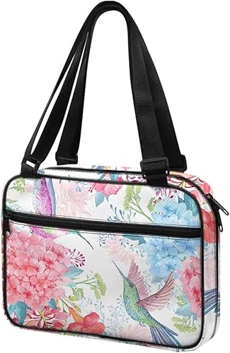 Miniatura 3 de Psaytomey Funda de transporte para la Biblia, diseño floral de colibrí, hebilla ajustable, bolsa de iglesia ligera, bolsa organizadora de la Biblia
