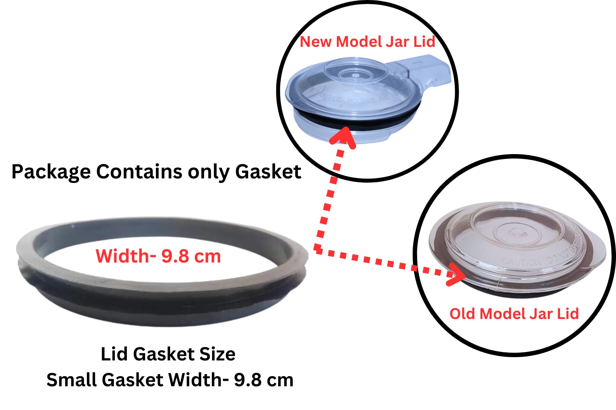 Mixer Jar gasket Compatible for"Panasonic/National Panasonic" Mixer/Grinder Jars" Small(9.8cm)" (2 small Units, Black) — Amazon image 3