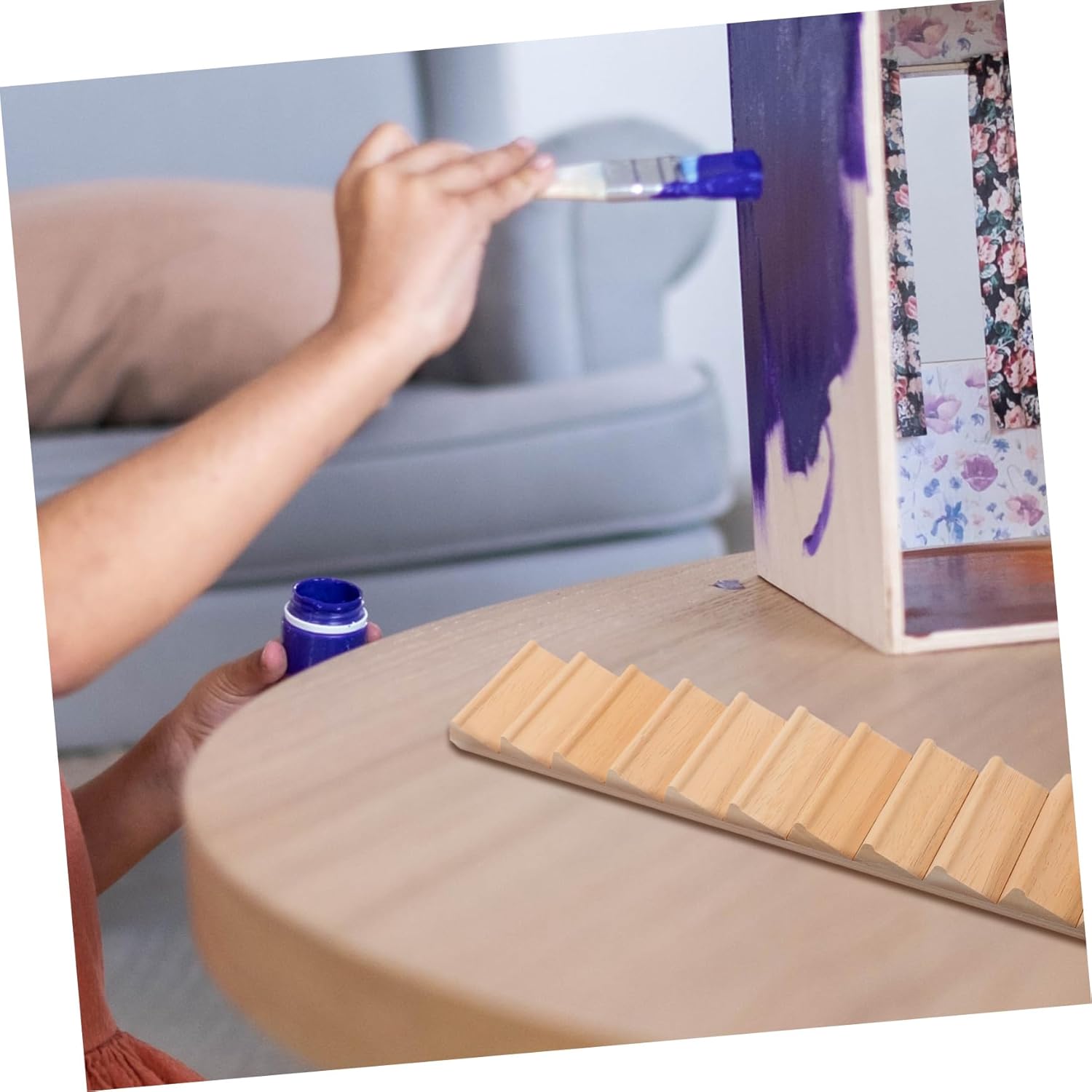 SUPVOX 5pcs Mini Wooden Staircase Model for Dollhouse Decor Scale Miniature Stairs Smooth Finish Compact Design for Creative Playhouse Interior Decoration