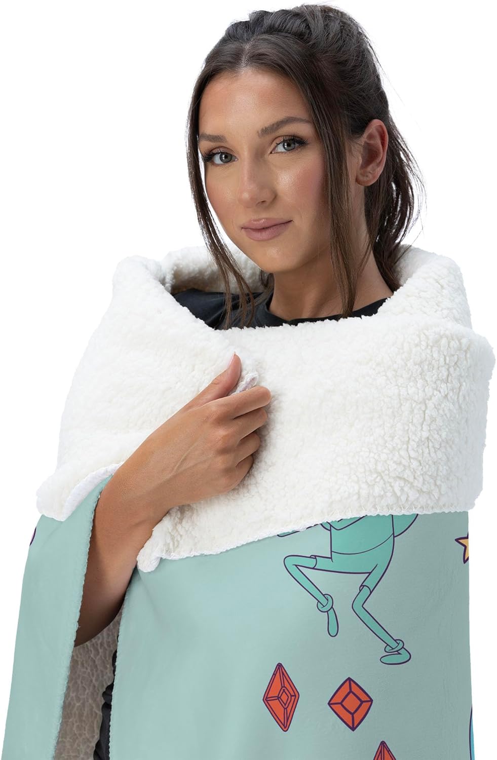 Northwest Adventure Time Welcome to Ooo Silk Touch Sherpa Throw Blanket 50x60 inches