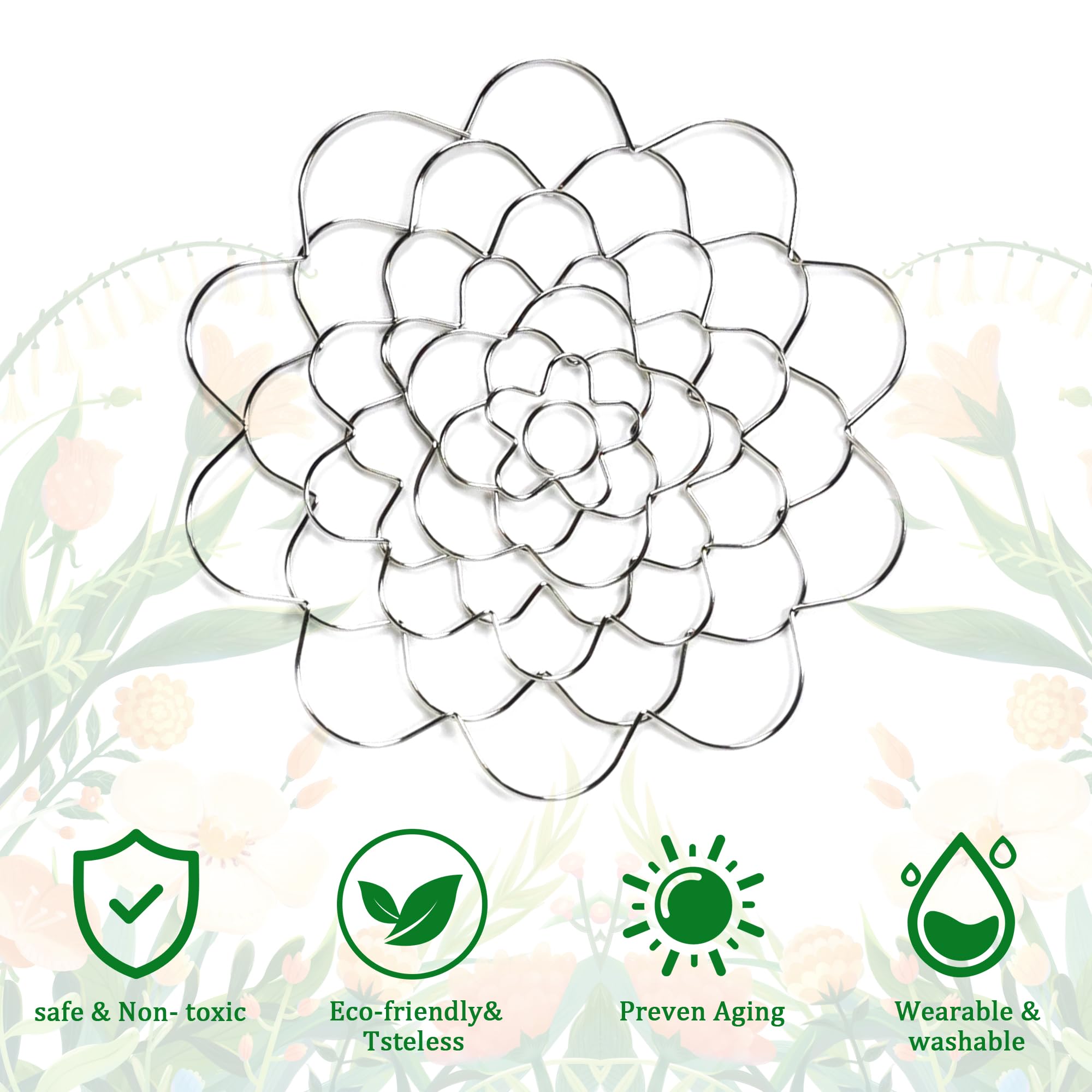 Soportes Para Arreglos Florales - Pack De 3 Rejillas De Acero Inoxidable (10, 12.7, 15.2 Cm) | Para Jarrones, Flores Frescas O Secas
