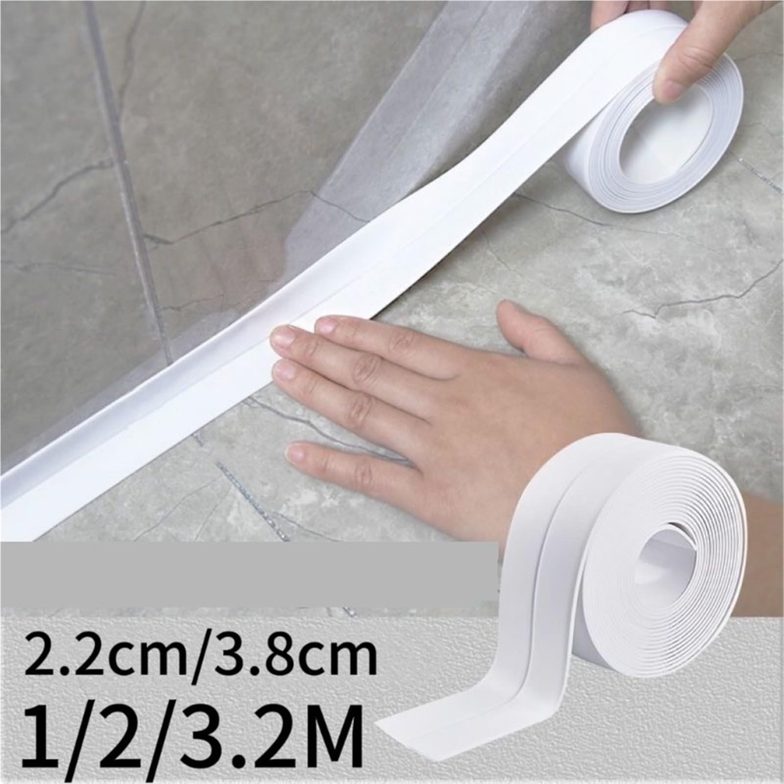 Nastro sigillante, 2 Rotoli di Nastro sigillante Autoadesivo Mastice for Bagno, WC, Adesivi murali angolari