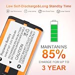 2PACK HHR-P107 NI-MH Rechargeable Battery 3.6V 650mAh Replacement Batteries for Panasonic Cordless Phone