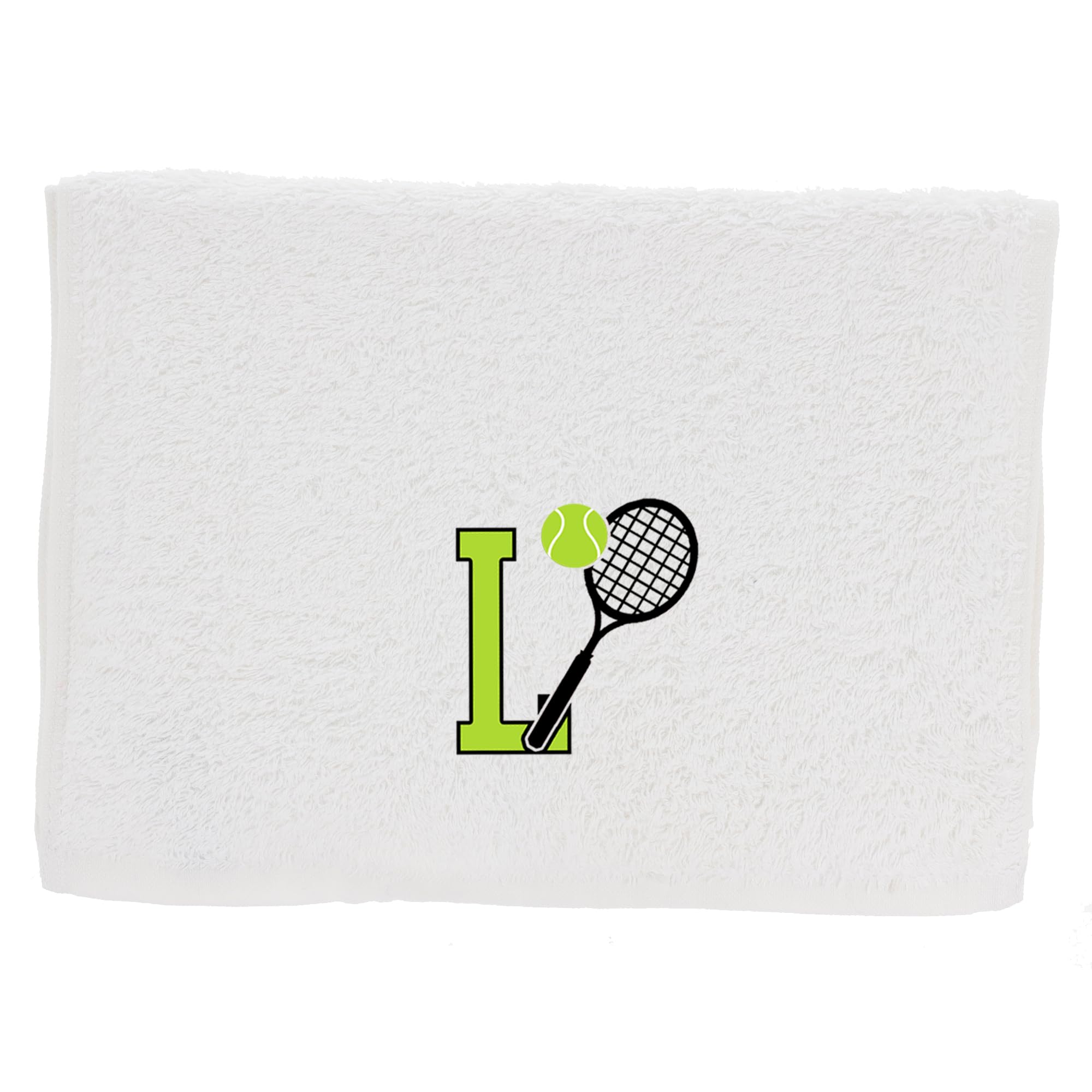 Always Looking Good Tennis Towel with Monogrammed Embroidery Initial Gift for Men & Women, Training Accessory Gift, Gym Towel Present for Tennis Players Birthday, Retirement, Christmas - White, L