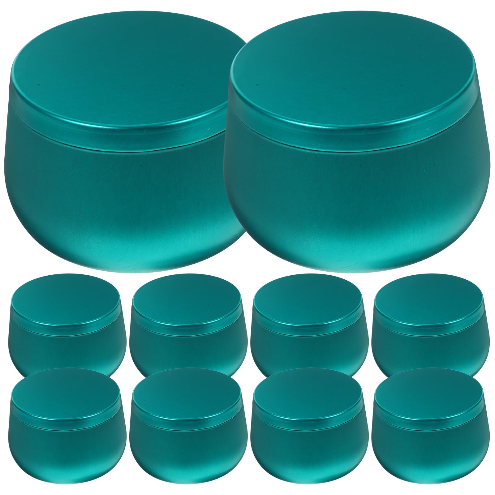 Uonlytech Barattoli per Tè in Latta Verde 12 Pezzi Chiusura Ermetica Contenitori Rotondi Multiuso per Conservazione Sigillata di Candele e Perline Decorativi