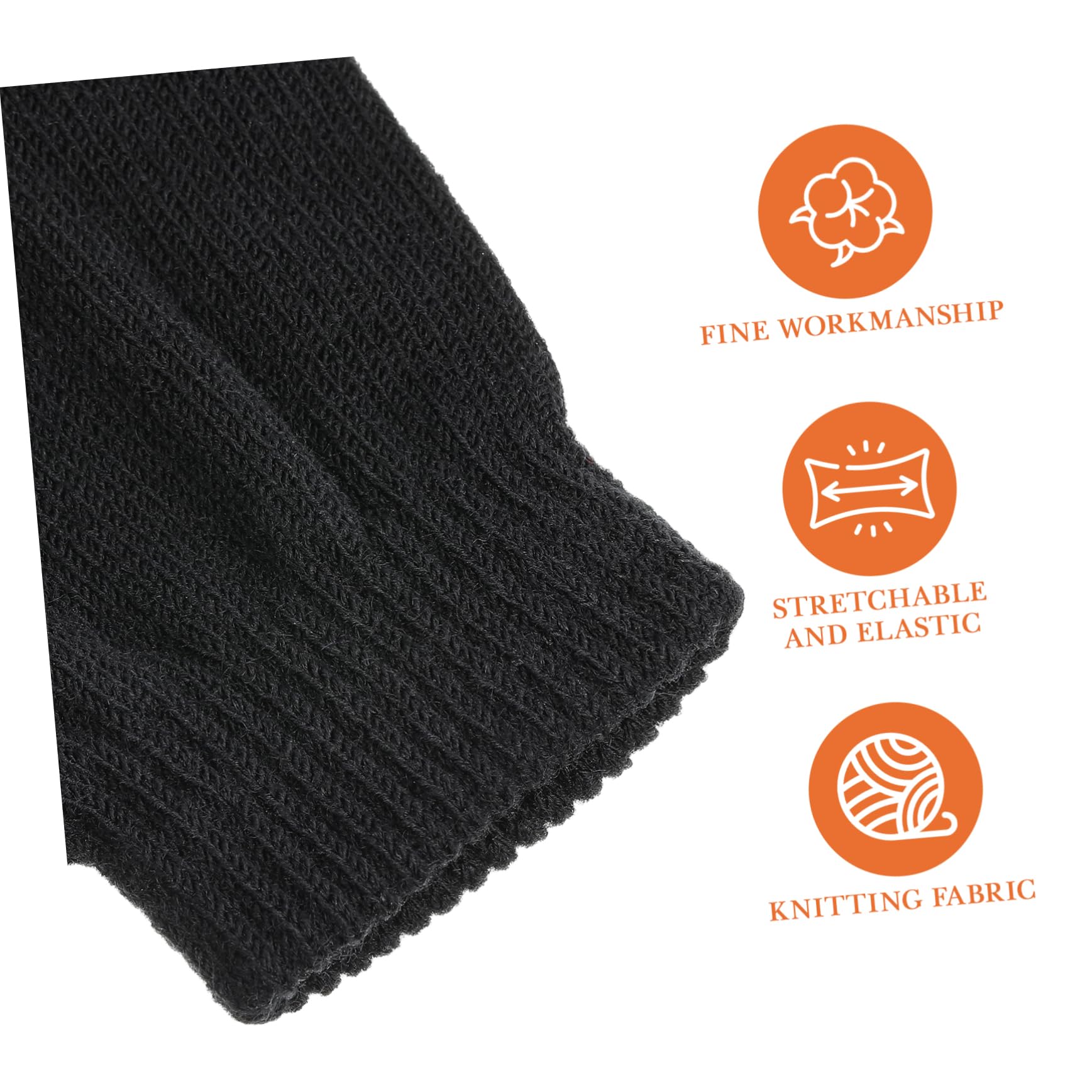 Guantes Calientes de Punto Negro para Niños de 4 a 12 Años Guantes de Cinco Dedos Cálidos para Exterior y Uso Escolar Tejido Elástico Ajustable