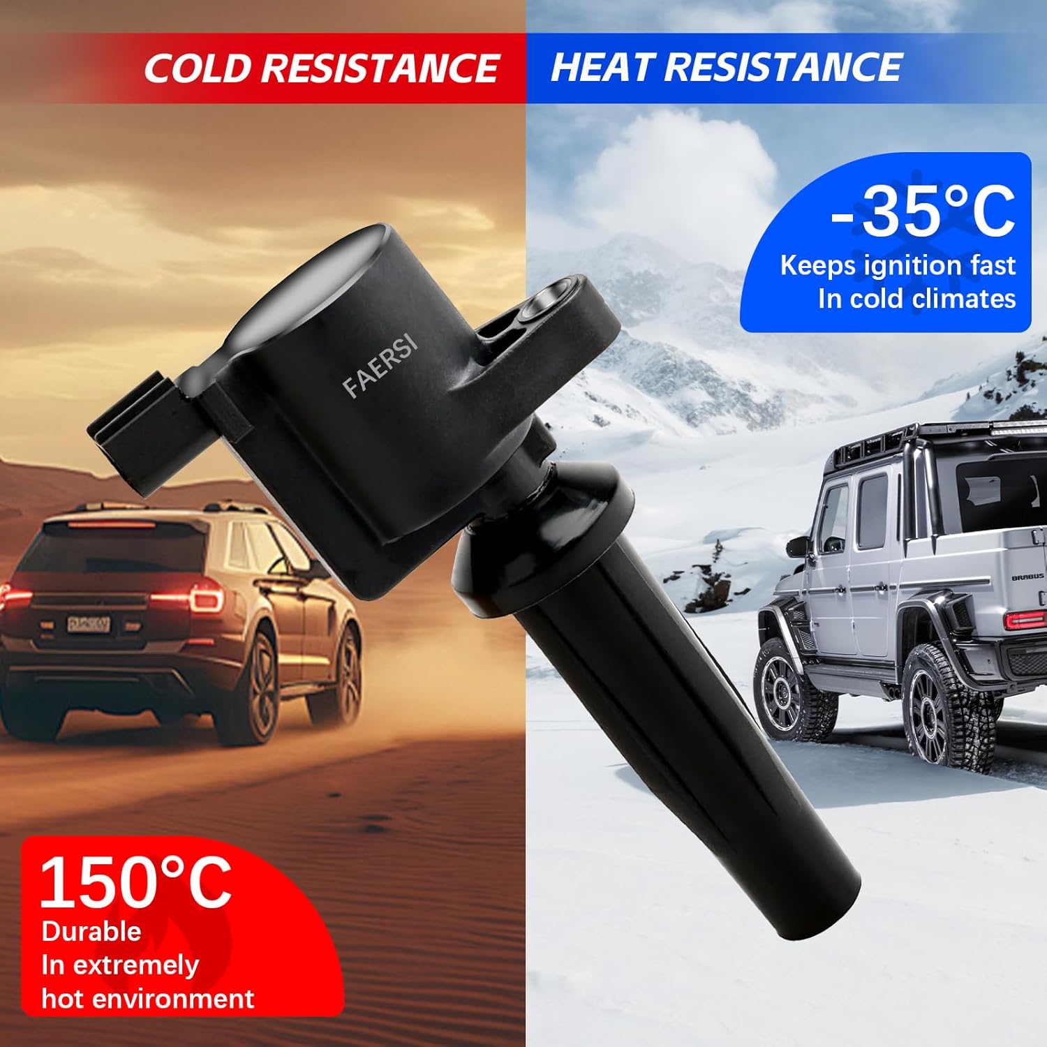 FAERSI Ignition Coil Pack of 4 Replacement for 2013-2018 Ford C-Max Escape Fusion Lincoln MKZ Hybrid Maz-da Tribute Mercury Mariner Milan L4 2.5L, DG522 UF-621