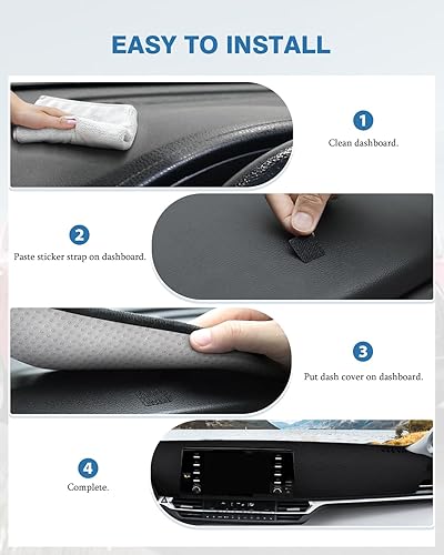 Miniatura 7 de FIILINES Cubierta de tablero para Toyota Sienna 2021-2026, cubierta de alfombrilla de tablero Sienna Accesorios de malla para salpicadero, protector