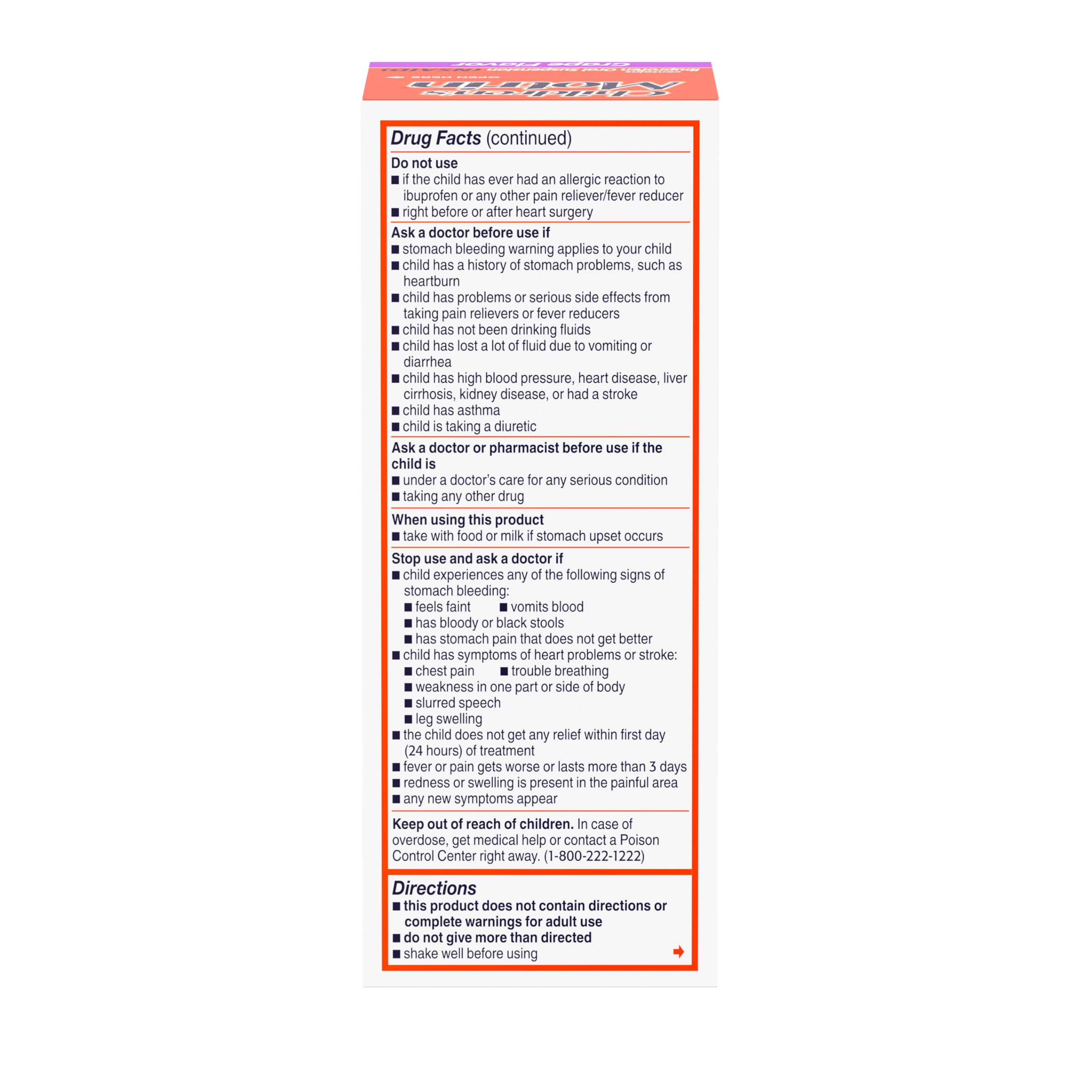Children's Motrin Oral Suspension, 100 mg Ibuprofen, Grape, 4 fl. oz view 6