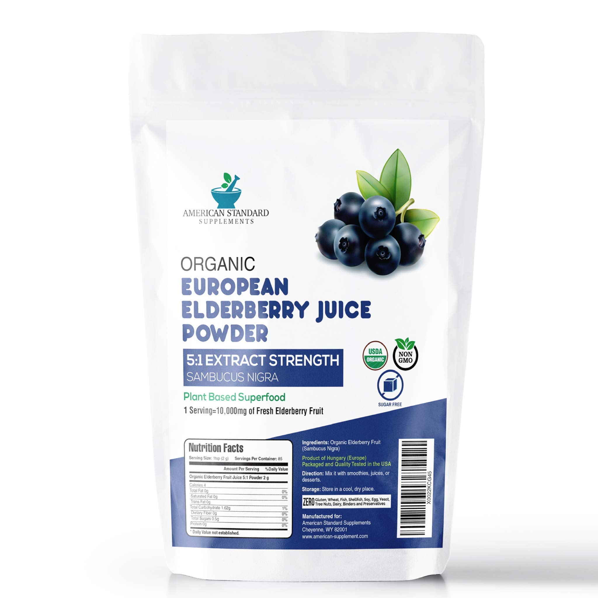 Buy Elderberry Juice Powder 51 Strength Extract, Equals to 10,000 mg