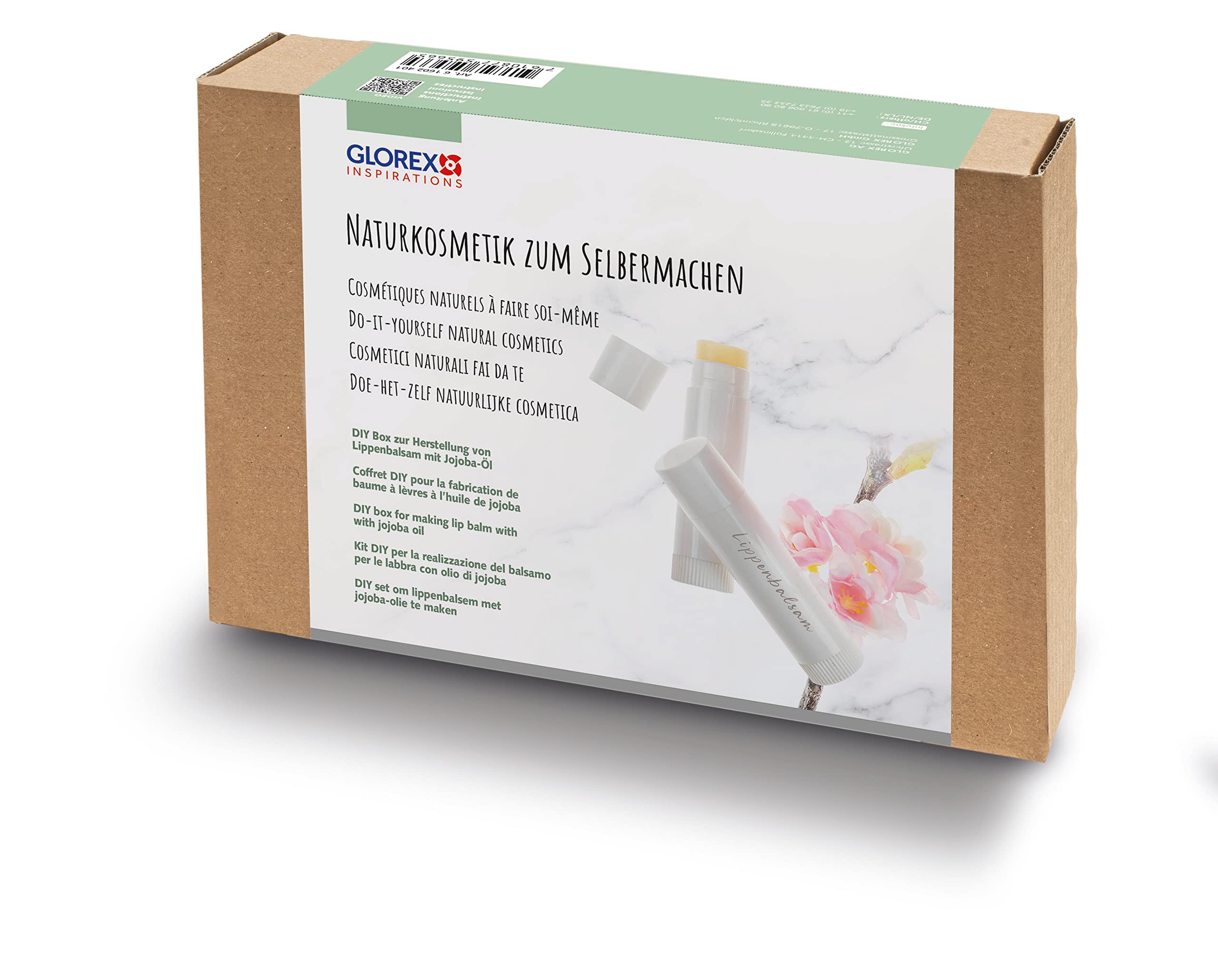 GLOREX Naturkosmetik-Komplettset Lippenbalsam Box zur Herstellung von Lippenbalsam