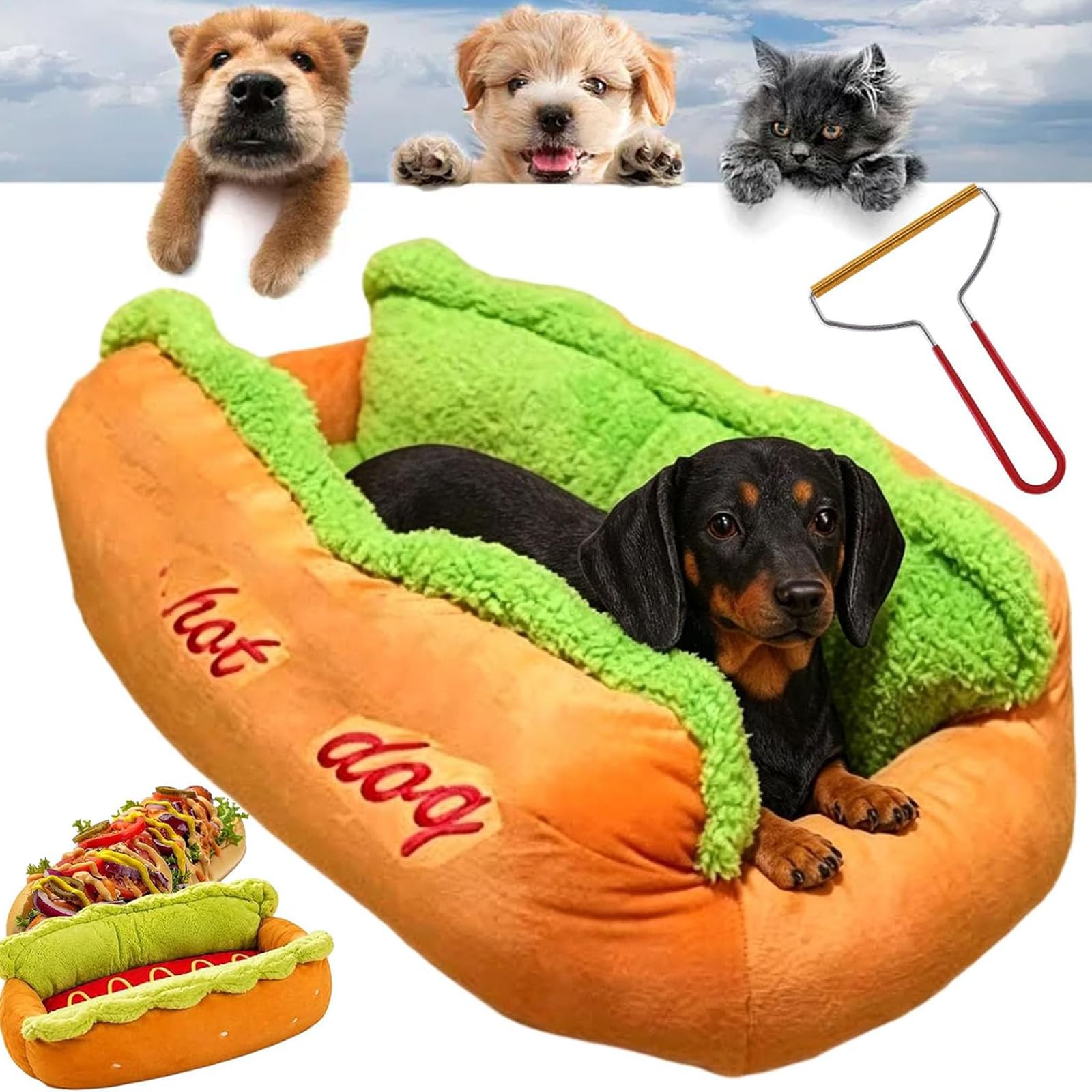 ZVD Panier pour Chien et Chat, Lit Douillet en Peluche pour Petit Animal M | Nid Chaud avec Coussin Amovible Lavable, Idéal Chiot, Teckel, Chaton, Maison, Chambre et Coin Repos
