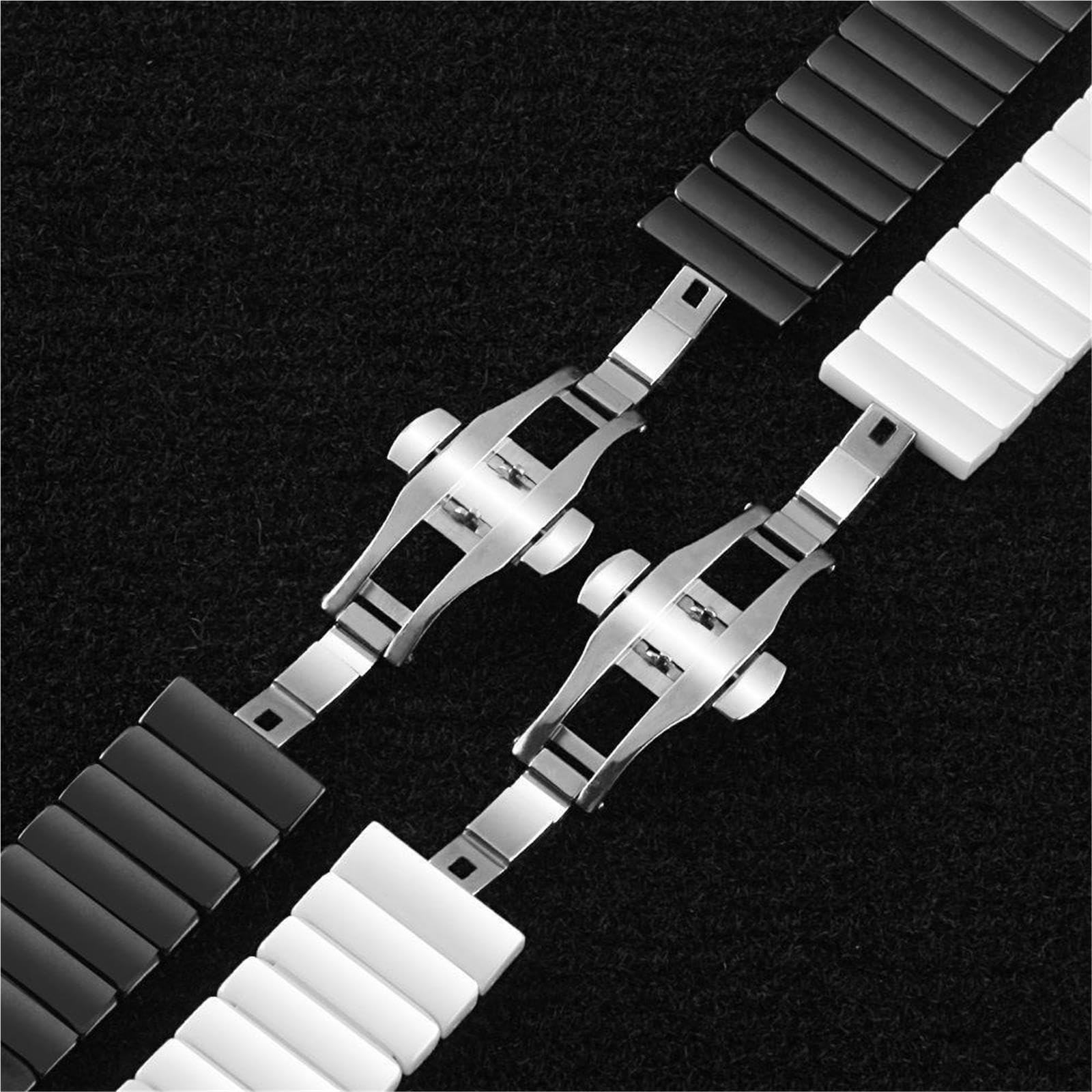 Cinturino in ceramica classico nero 20 22 24 mm Cinturino casual sostitutivo unisex