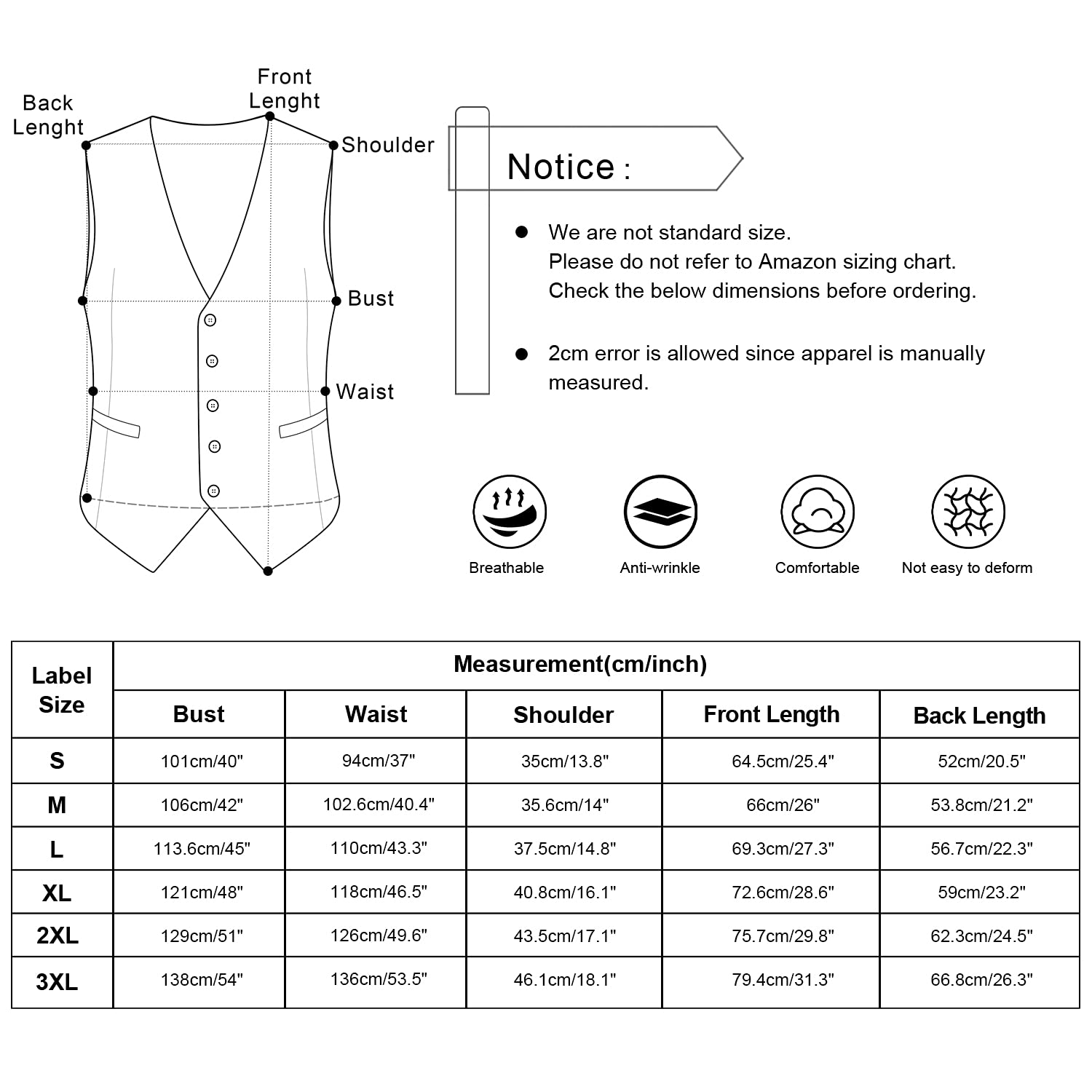 Alizeal Chaleco de traje de negocios de color sólido clásico para hombre Chaleco de esmoquin de ajuste regular