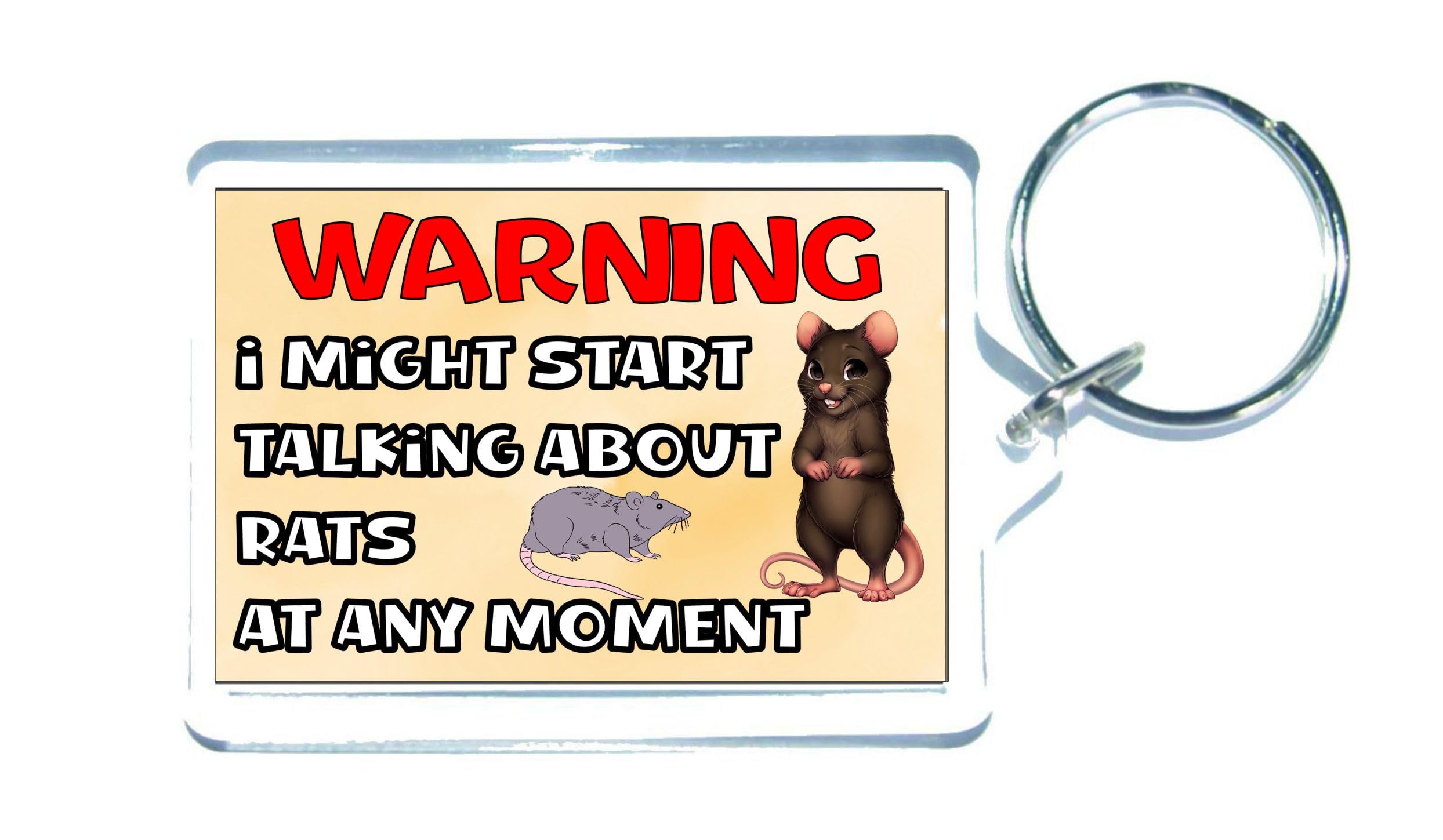 Decalarama Rat Keyring Gift – Warning I Might Start Talking About * At Any Moment - Fun Cute Novelty Present