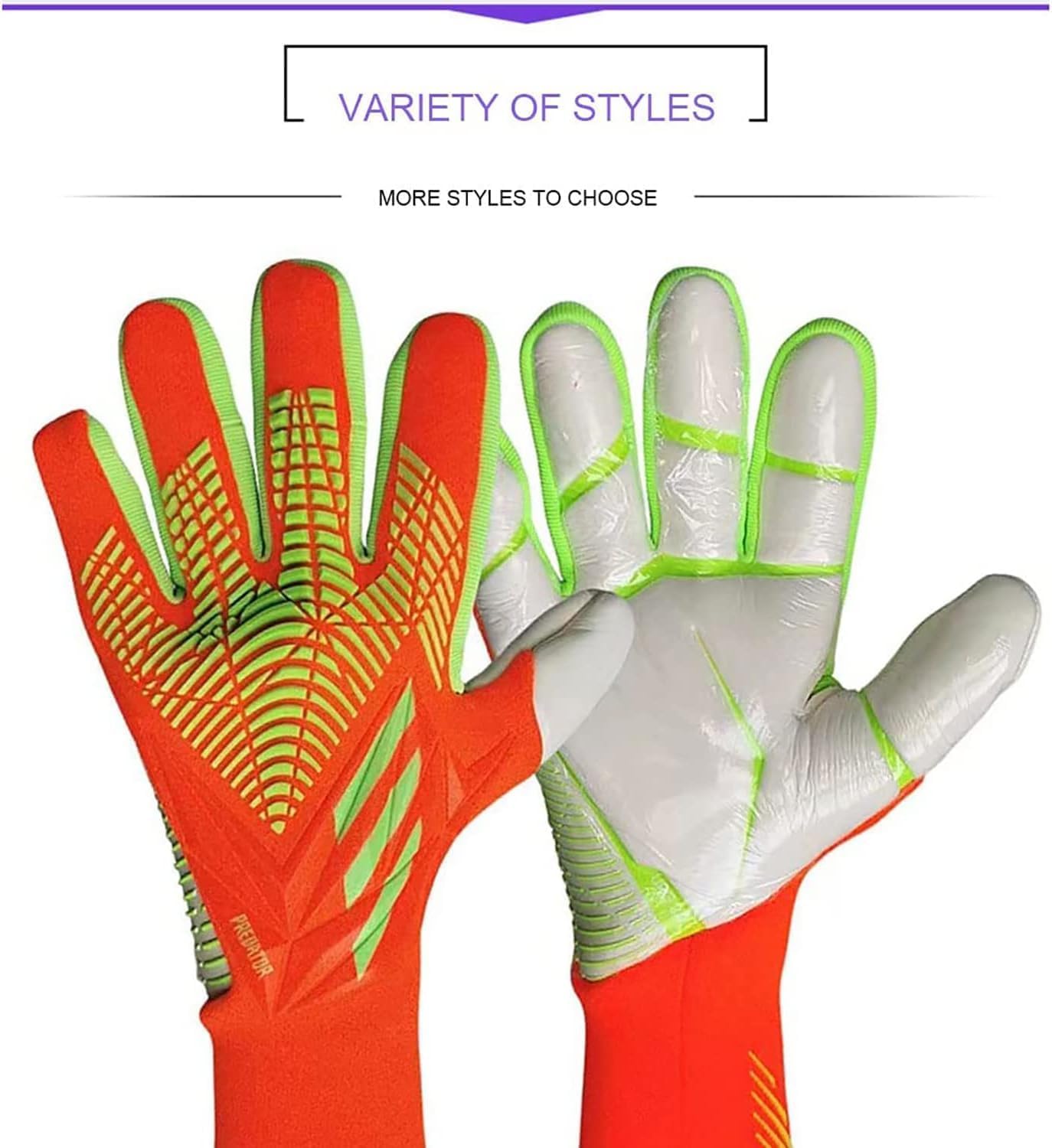 Rękawice Bramkarskie, Profesjonalne Rękawice Piłkarskie, Lateksowe Rękawice Bramkarskie Unisex, Ochrona Palców Dłoni I Nadgarstków, Aby Zapobiec Kontuzjom, Orange, Size7