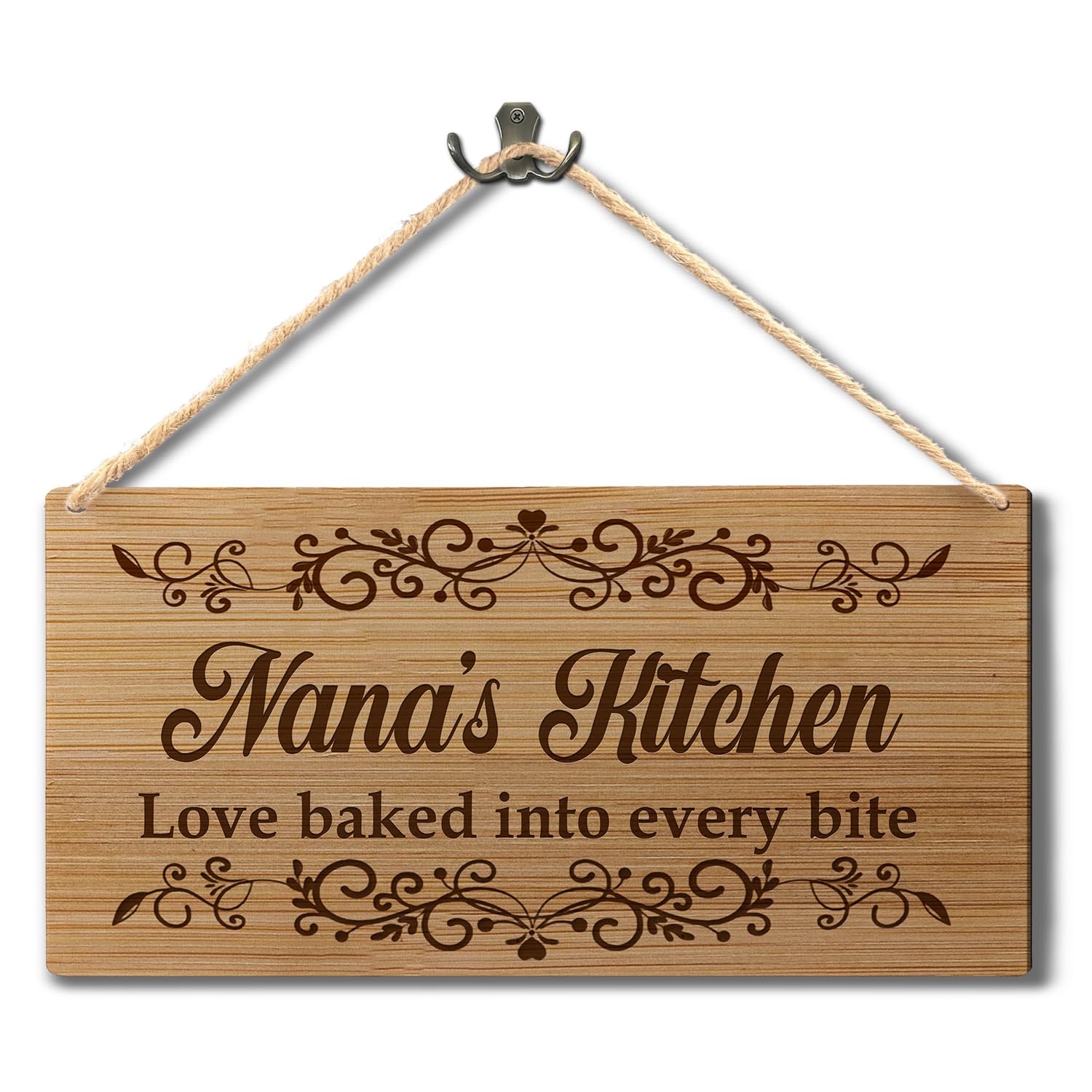 Nana's Kitchen Wooden Wall Hanging Sign - Grandma-Inspired Kitchen Decor for Dining Rooms, from Grandkids to Nana, 12X6 Inch