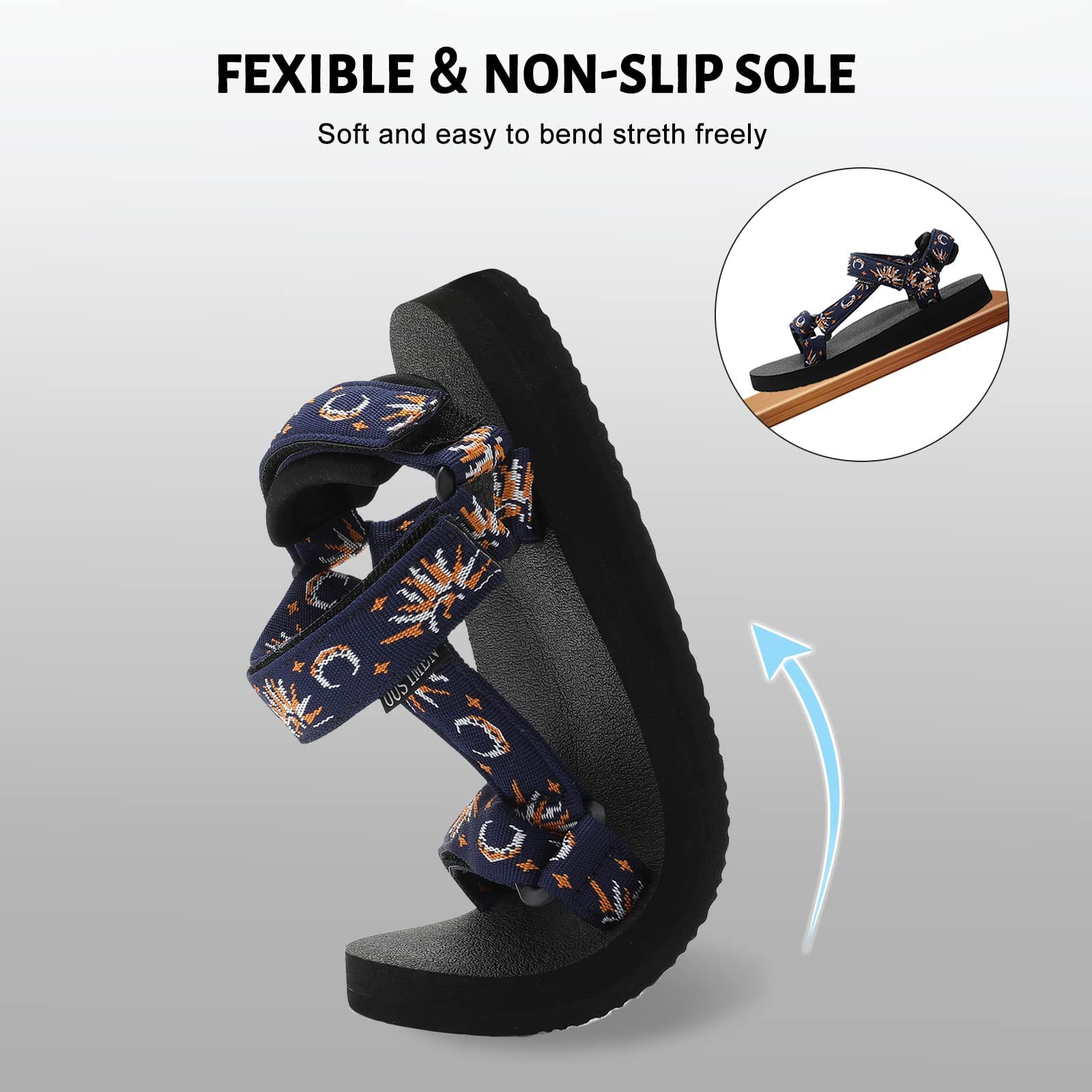 OUSIMEN Donne Sandali Sportivi Sandali Escursionistici con Arch Support Yoga Mat Spole Sandalo Sportivo Casual Leggero All'aperto