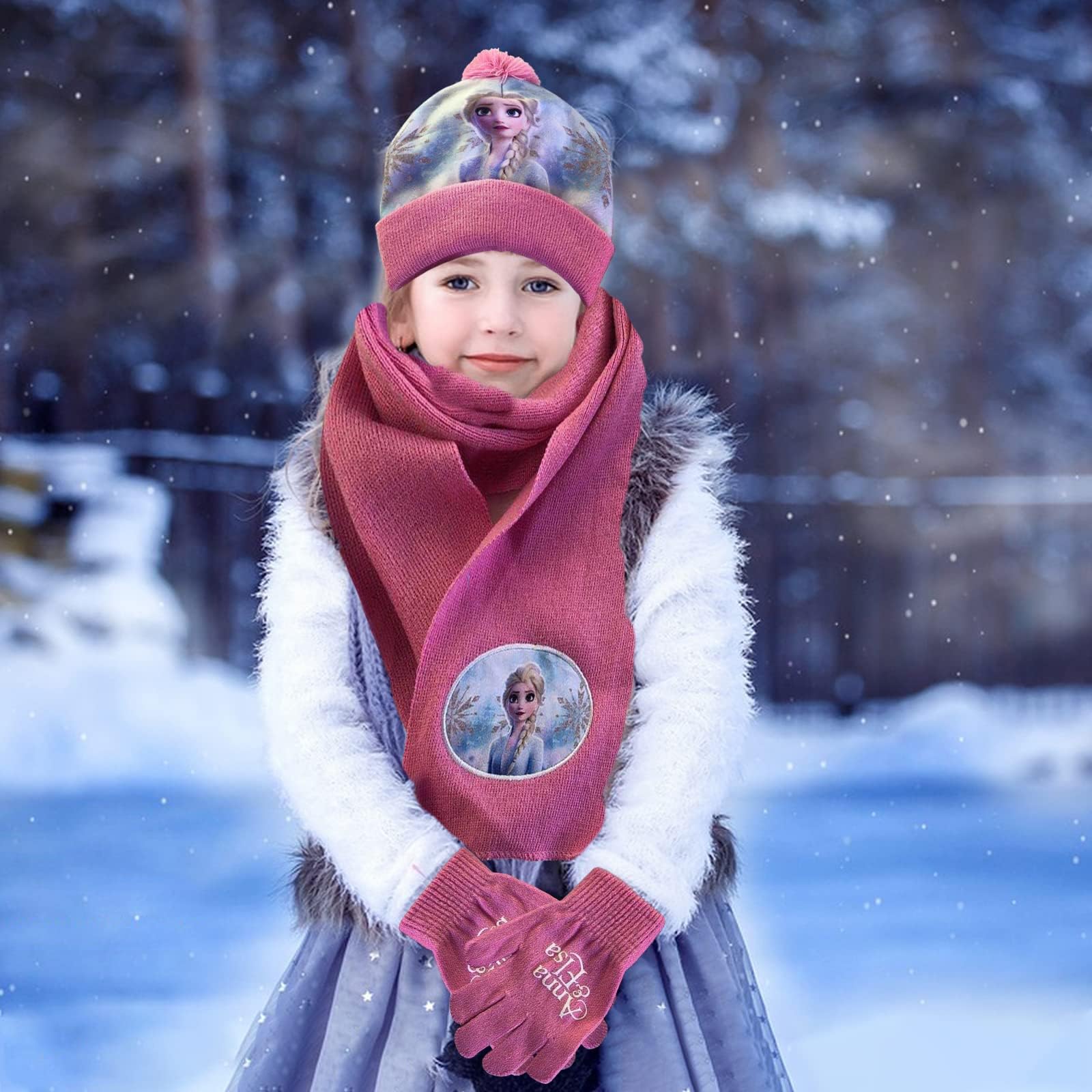 Umipubo Bonnet Femme, Féminine Hiver Tricotés Bonnet Écharpe Et Gants 3