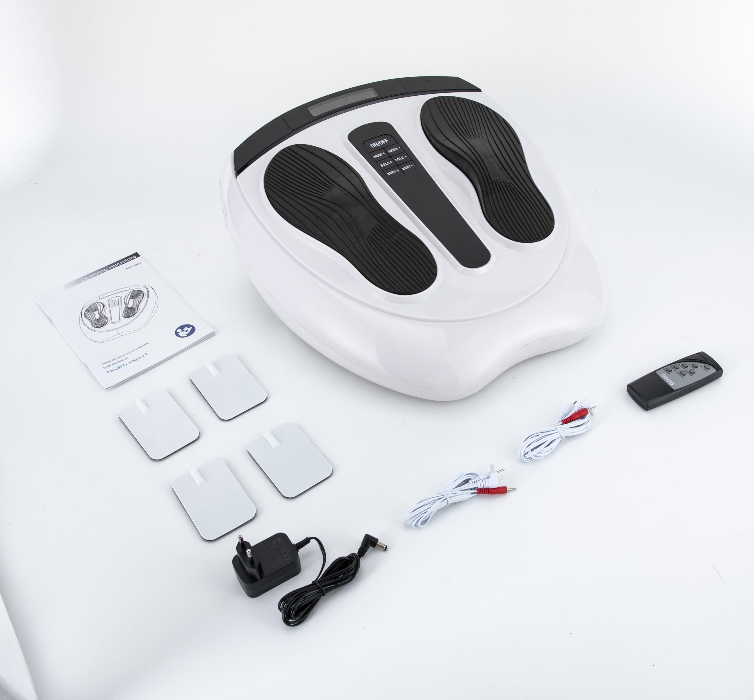 Fußmassagegerät mit Fernbedienung und Timer, kompaktes Design