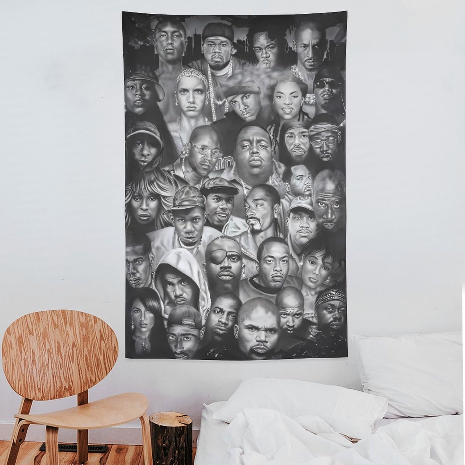 Poster da parete con cantante rap hip hop e stelle (2) (1) arazzo decorativo da parete per soggiorno e camera da letto stampe 152,4 x 228,6 cm