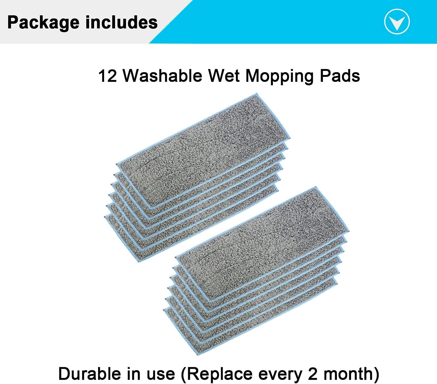 Extolife 12 Pack Washable and Reusable Mopping Wet Pads for iRobot Braava Jet m6 (6110) (6012) (6112) (6113) Ultimate Robot Mop