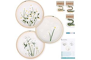 Navaris Transparent Flower Embroidery Kit Set (3 Kits)
