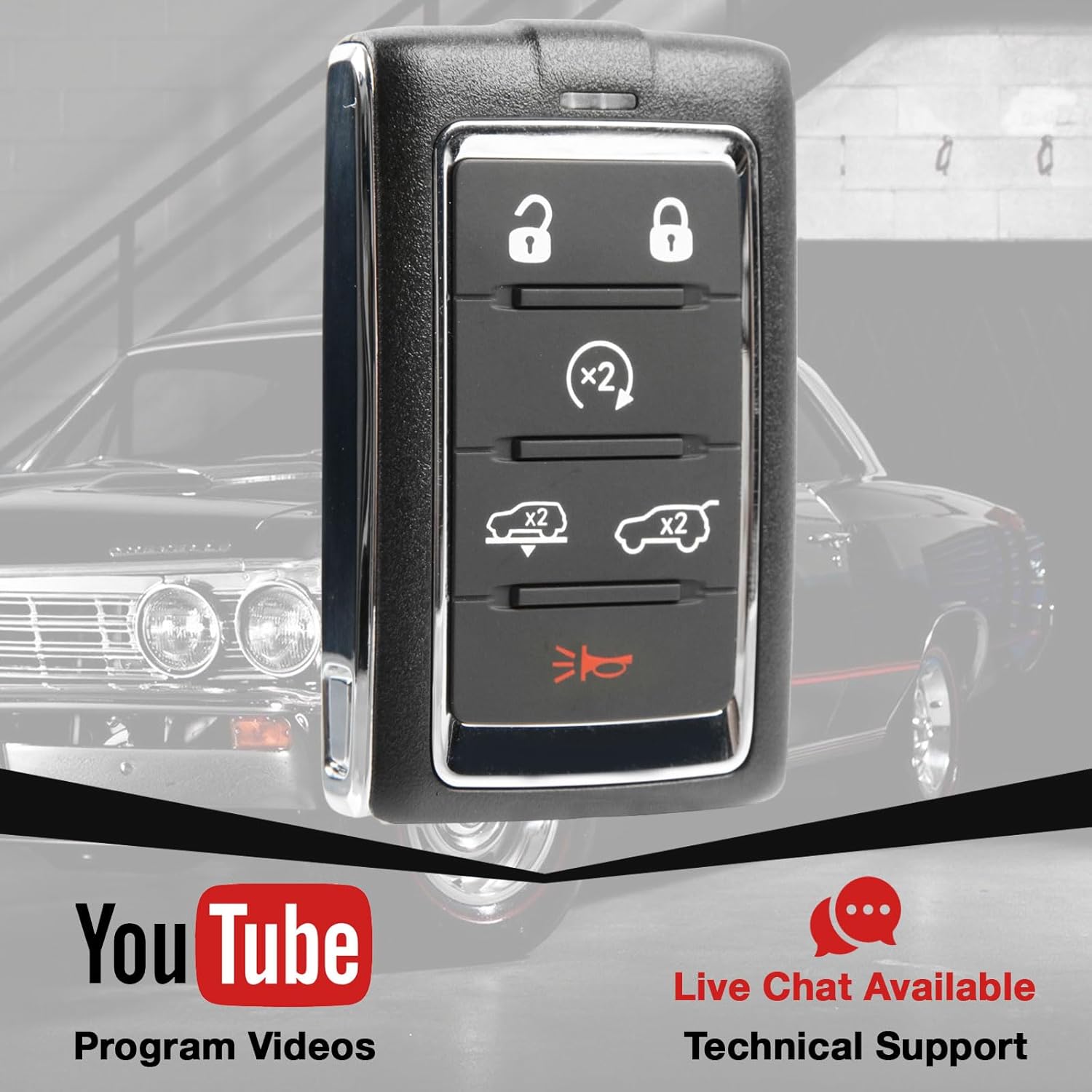 USARemote Keyless Entry Remote Car Key Fob 6-Button Replacement for 2021 - 2023 Jeep Wagoneer Grand Cherokee (M3NWXF0B1, 68516738AA, 433 Mhz)