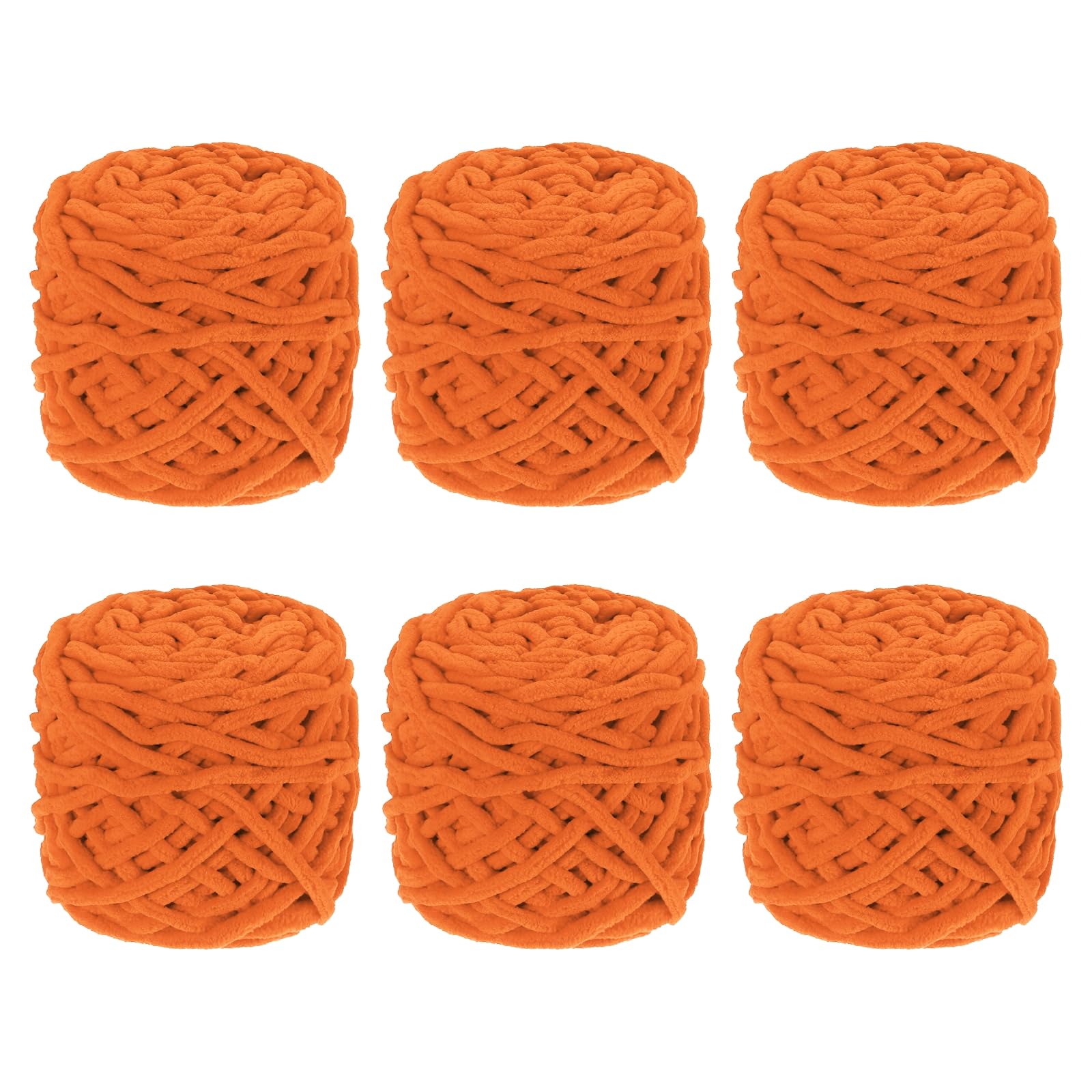 QUARKZMAN 6 Pezze Filato Per Coperta 49 Iarde Morbido Velluto Arancione | Peluche, Spesso, Chenille, Grosso, Per Coperta Vellutata Sciarpa Scialle Lavoro A Maglia A Mano Artigianato