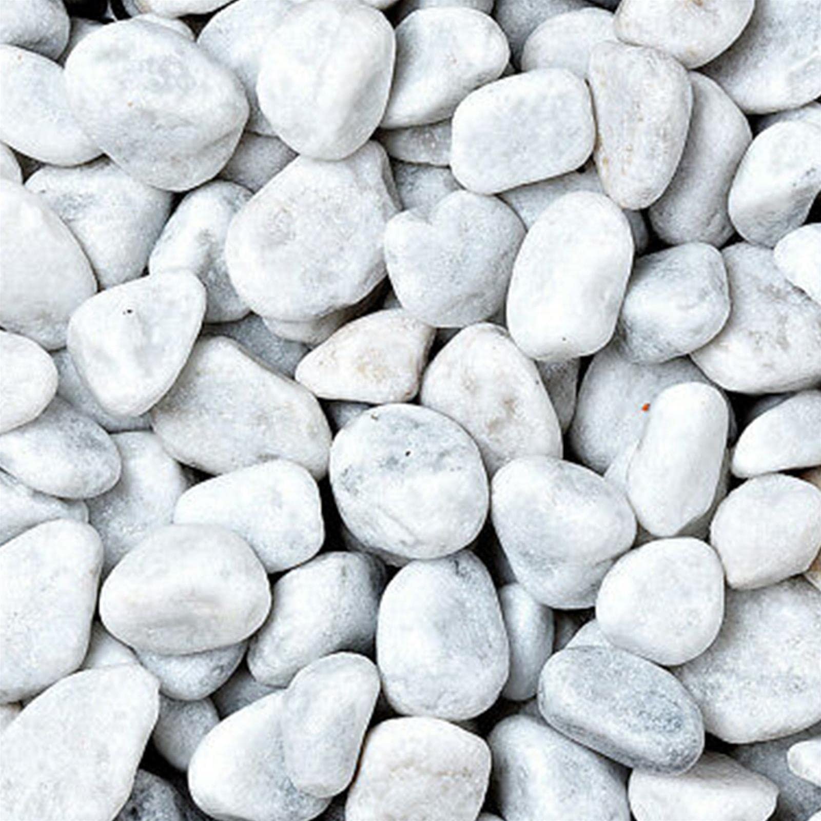 Decor Space Ciottoli bianci da giardino, in marmo di Carrara, sassi decorativi, pietre naturali per vasi fiori ed acquari "Made in Italy" (25 Kg 25-40 mm)