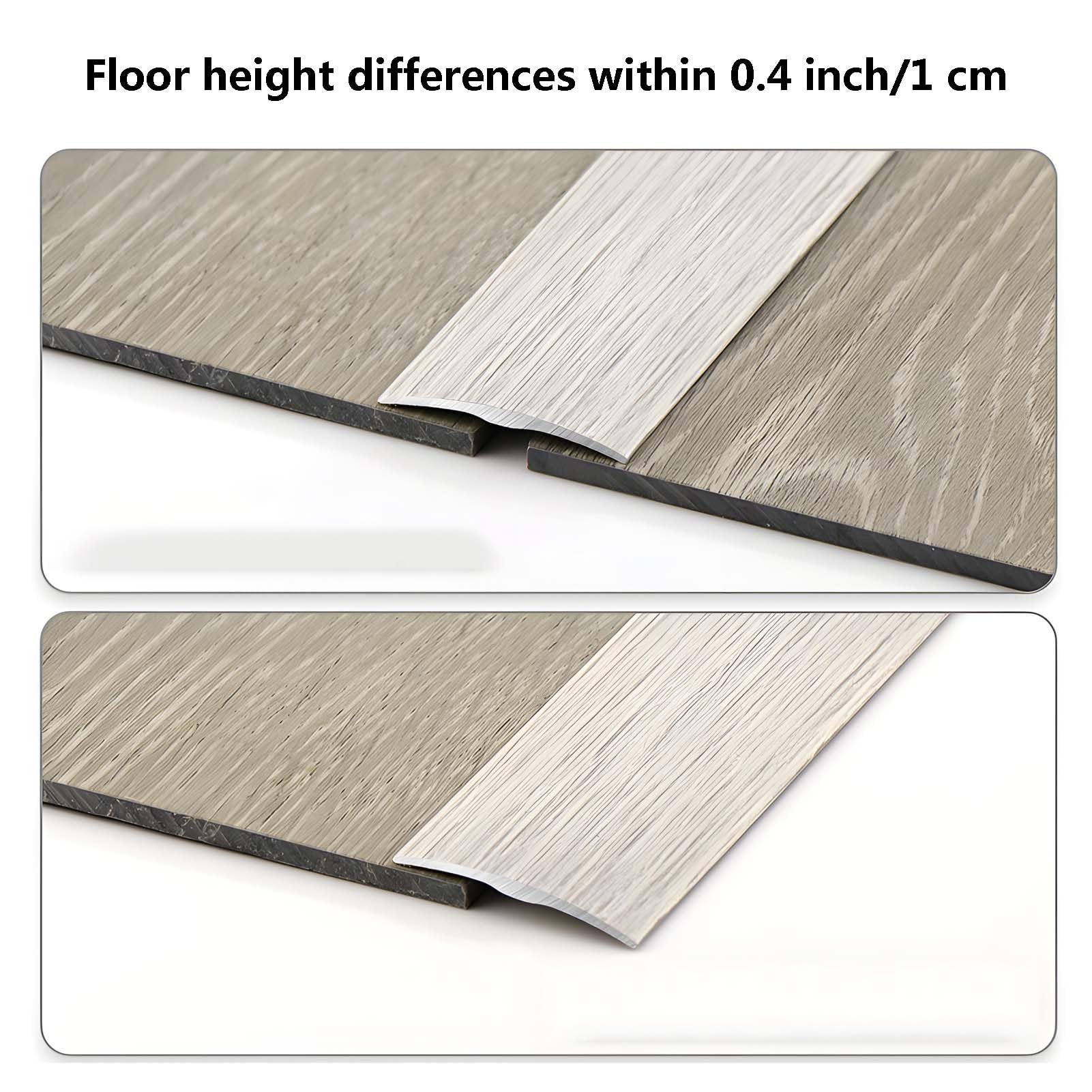 3 Piezas Tira de Transición Autoadhesiva, Perfil de Umbral de Puerta de Aleación de Aluminio con Vetas de Madera for Conexiones de Juntas de Suelo(Yellow,51.2x1.5"(130x3.8cm))