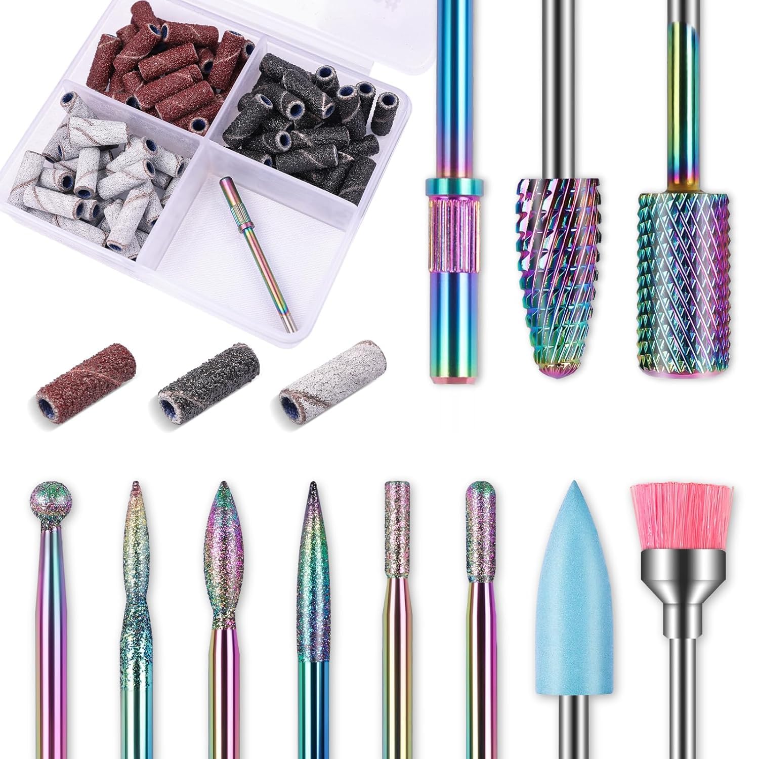 Depvko 10pcs Carbide Nail Drill Bits Set: Professional Cuticle Bit for Efile Nail Drill with 75pcs Small Sanding Bands (#80#120#180) & Mandrel Bit Acrylic Gel Nail Remover Tool Manicure Pedicure Kit Depvko 10pcs Carbide Nail Drill Bits Set: Professional Cuticle Bit for Efile Nail Drill with 75pcs Small Sanding Bands (#80#120#180) & Mandrel Bit Acrylic Gel Nail Remover Tool Manicure Pedicure Kit