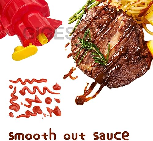 Miniatura 2 de Gigesute Botella dispensadora del condimento del restaurante de la cocina, pistola de especias de mostaza de la salsa de tomate, parrilla al aire