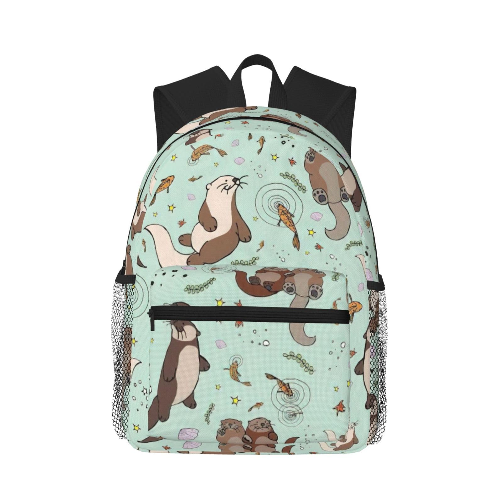 Otters School Travel Backpack,Personal Item Bag Carry On Backpacks,Large Casual Daypack For Students