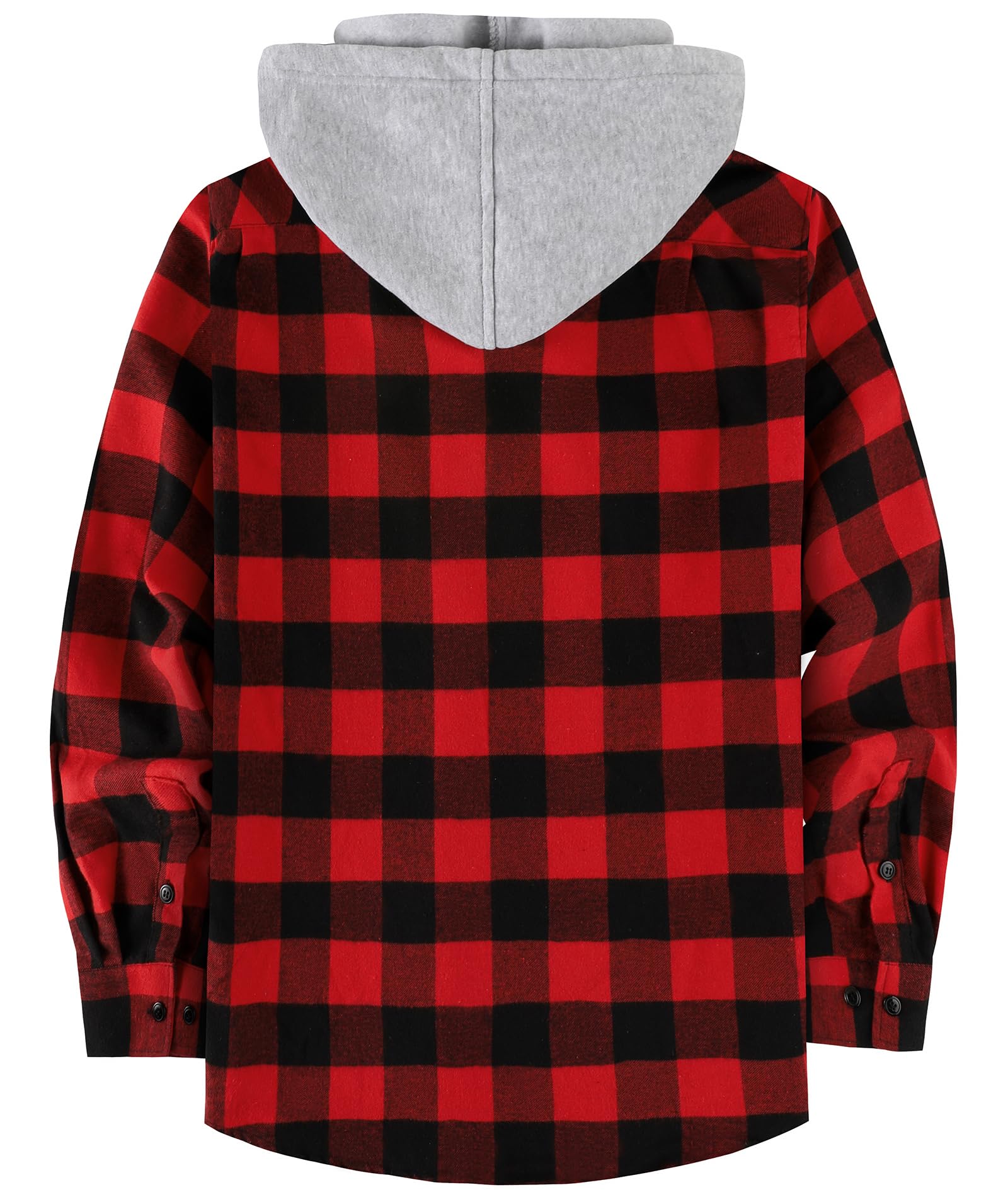 SwissWell Camicia Uomo Flanella Felpe Uomo Camicia a Quadri Manica Lunga Casual Camicia con Cappuccio M-3XL