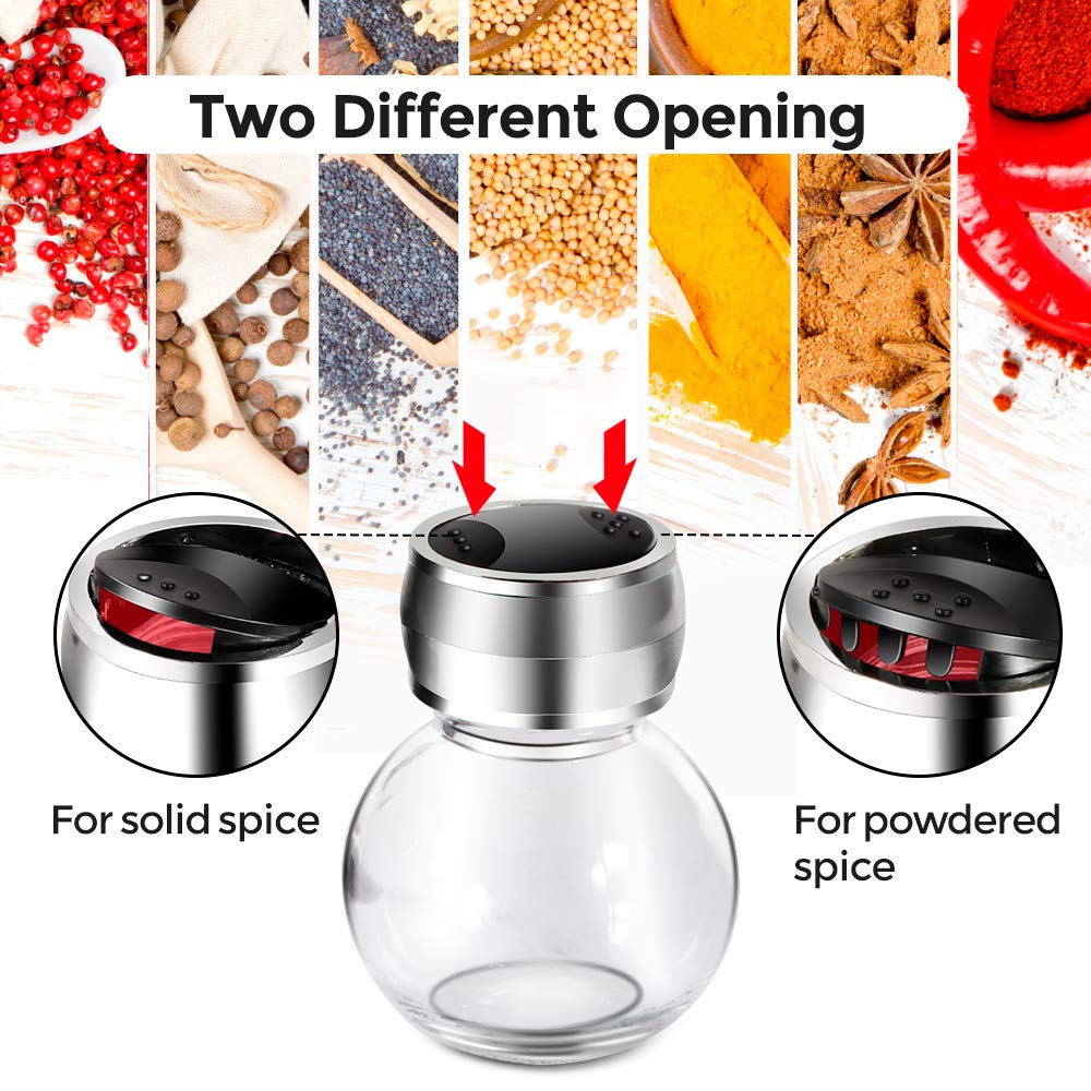 Masthome Spice Rack with Jars, Rotating Spice Rack Organiser for