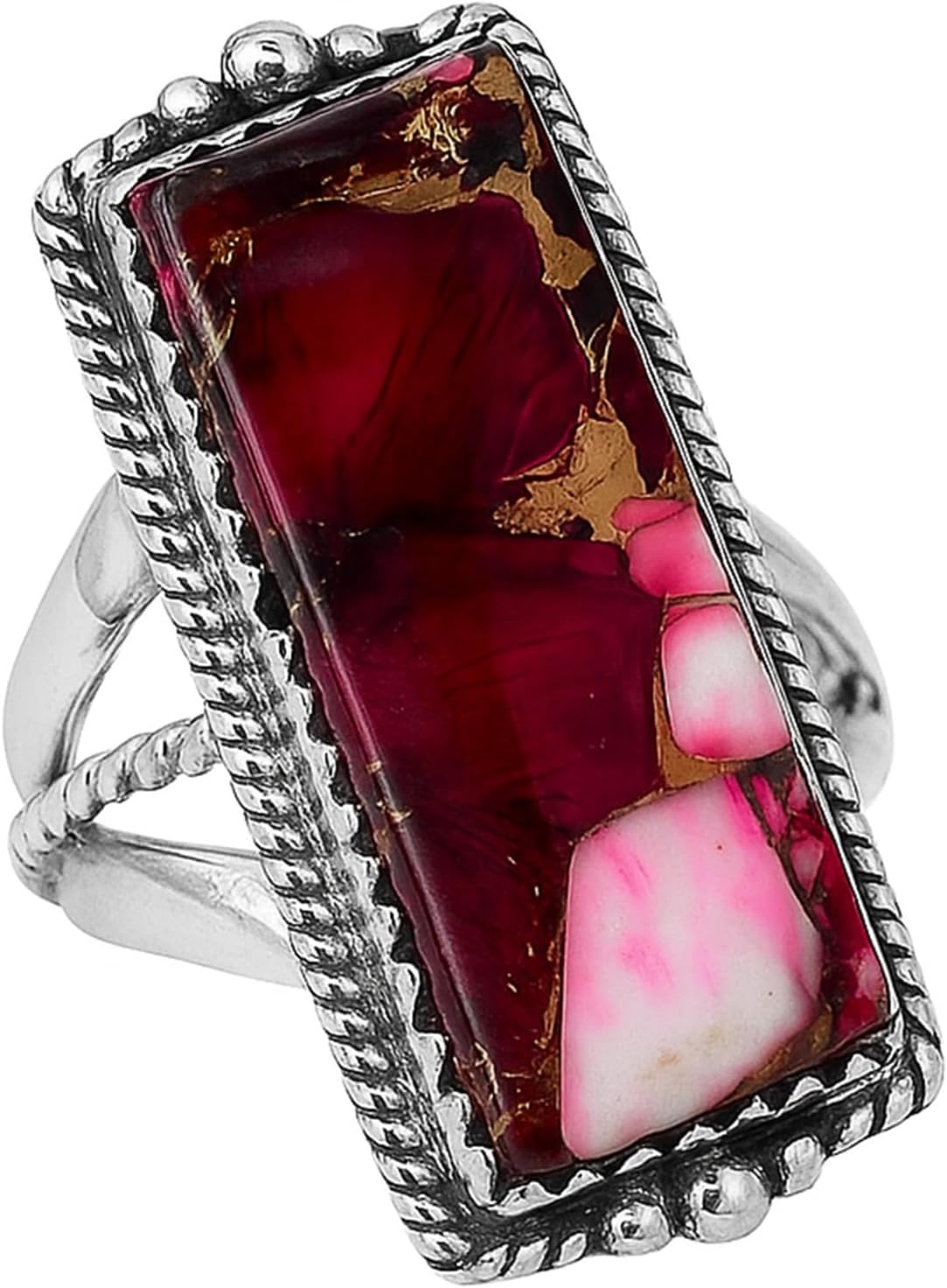 925 Sterling Silver Turquoise & Gemstone Ring for Women, Handmade Boho Statement Cocktail Jewelry, Natural Stone Gift for Her