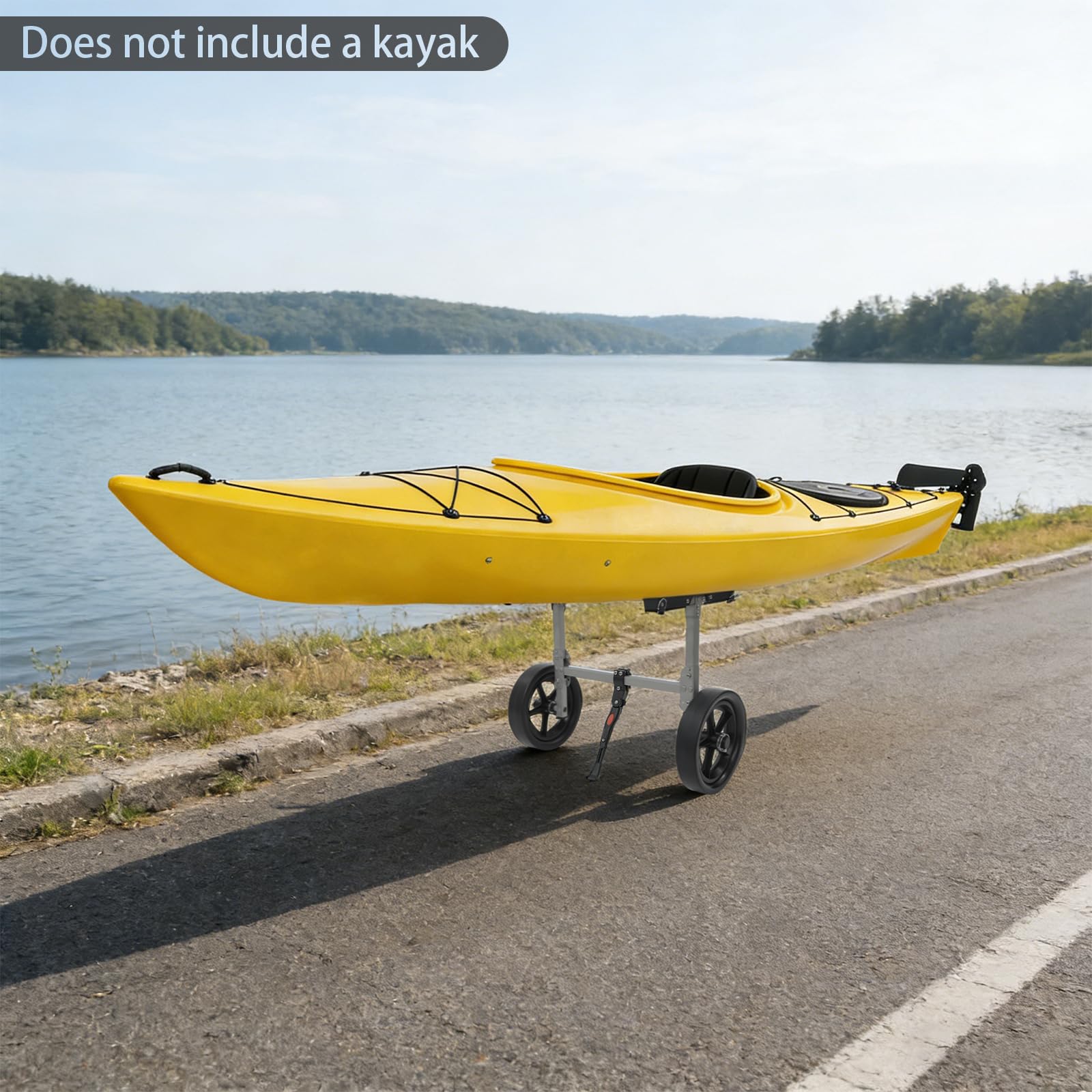 Składany wózek kajakowy ze stali nierdzewnej i PU z kołami 27 cm, wózek transportowy do 50 kg, na plażę i żwir, wózek do pływania łodzią, wózek surfingowy z uchwytem podporowym do kajaka, deski