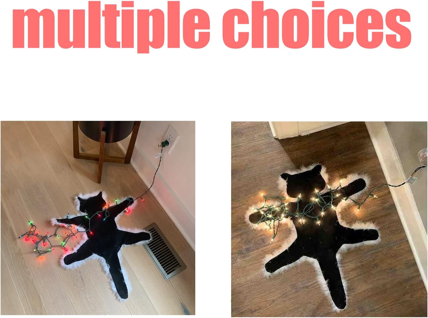 Light Up Fried Cat Rug, Cat Plush Carpet, Christmas Rug Christmas Vacation Decorations, Funny Christmas Decoration Carpet (Without Light)