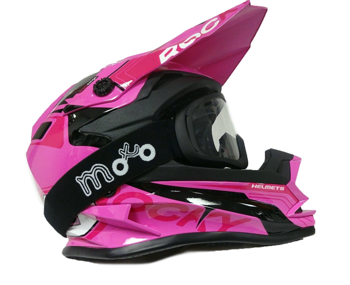 Kinder MX Helm-Set - Inkl. Helm, Brille & Handschuhe (Pink Butterfly) - Für Motocross, Fahrrad & Offroad