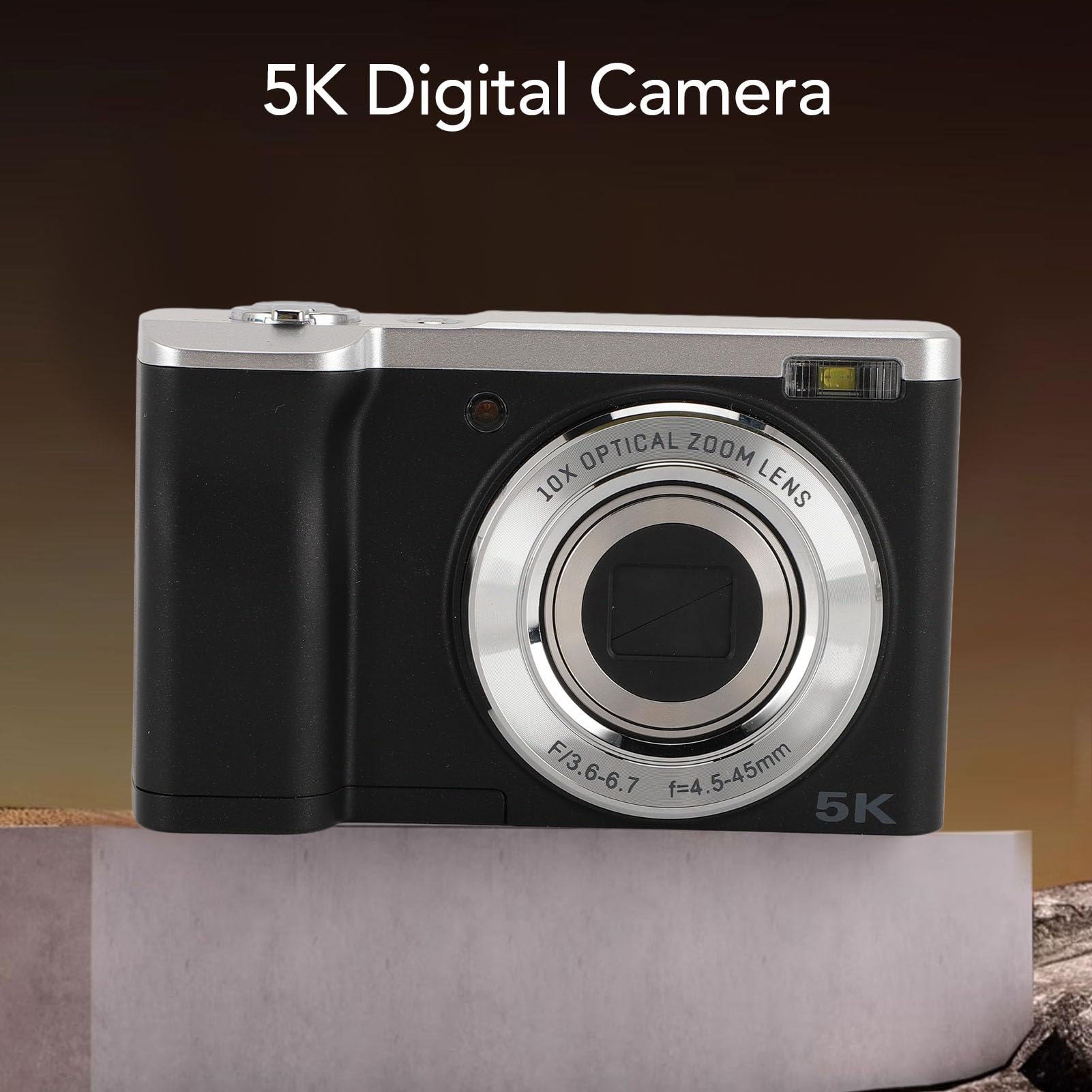 Registratore per Fotocamera Digitale, Videocamera Full HD 5K, Videocamera Touch Screen 16X Anteriore 12MP Posteriore 10X per Fotografia Viaggi Bambini Adolescenti Adulti