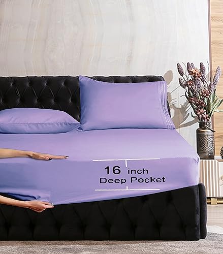 Miniatura 4 de Mocassi Juego de sábanas King  Sábanas y fundas de almohada de lujo de 1800 hilos  Sábanas ultrasuaves, transpirables y refrescantes, bolsillo