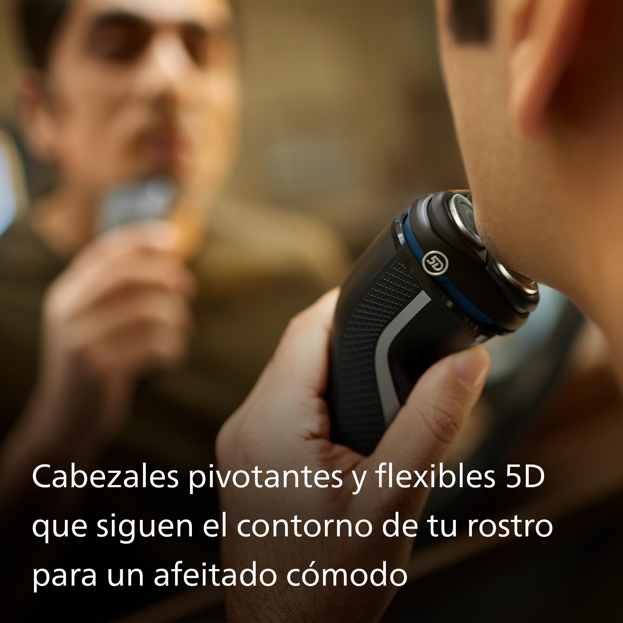 Philips Serie 3000 Afeitadora Eléctrica Hombre, Máquina de Afeitar Barba con Cortapatillas, 27 cuchillas, Cuida la piel, 60min de uso, En Seco y Húmedo, Recargable, Funda, S3241/12, Gris